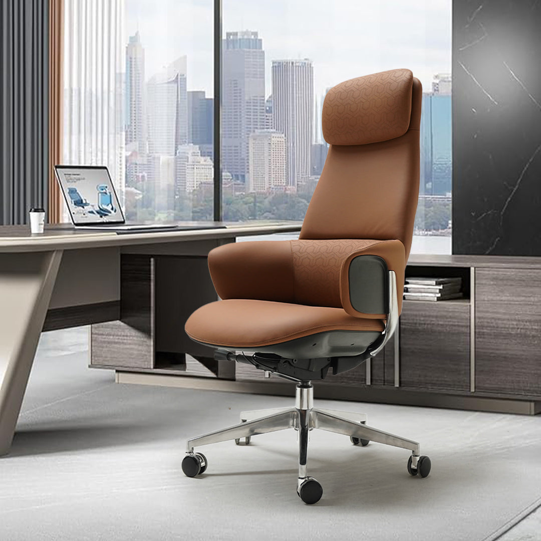 Pre-order 35 Days Delivery - Norris Leather Office Chair With Wheels 8006H -  Office Chairs - ebarza Furniture UAE | Shop Modern Furniture in Abu Dhabi & Dubai - مفروشات ايبازرا في الامارات | تسوق اثاث عصري وديكورات مميزة في دبي وابوظبي