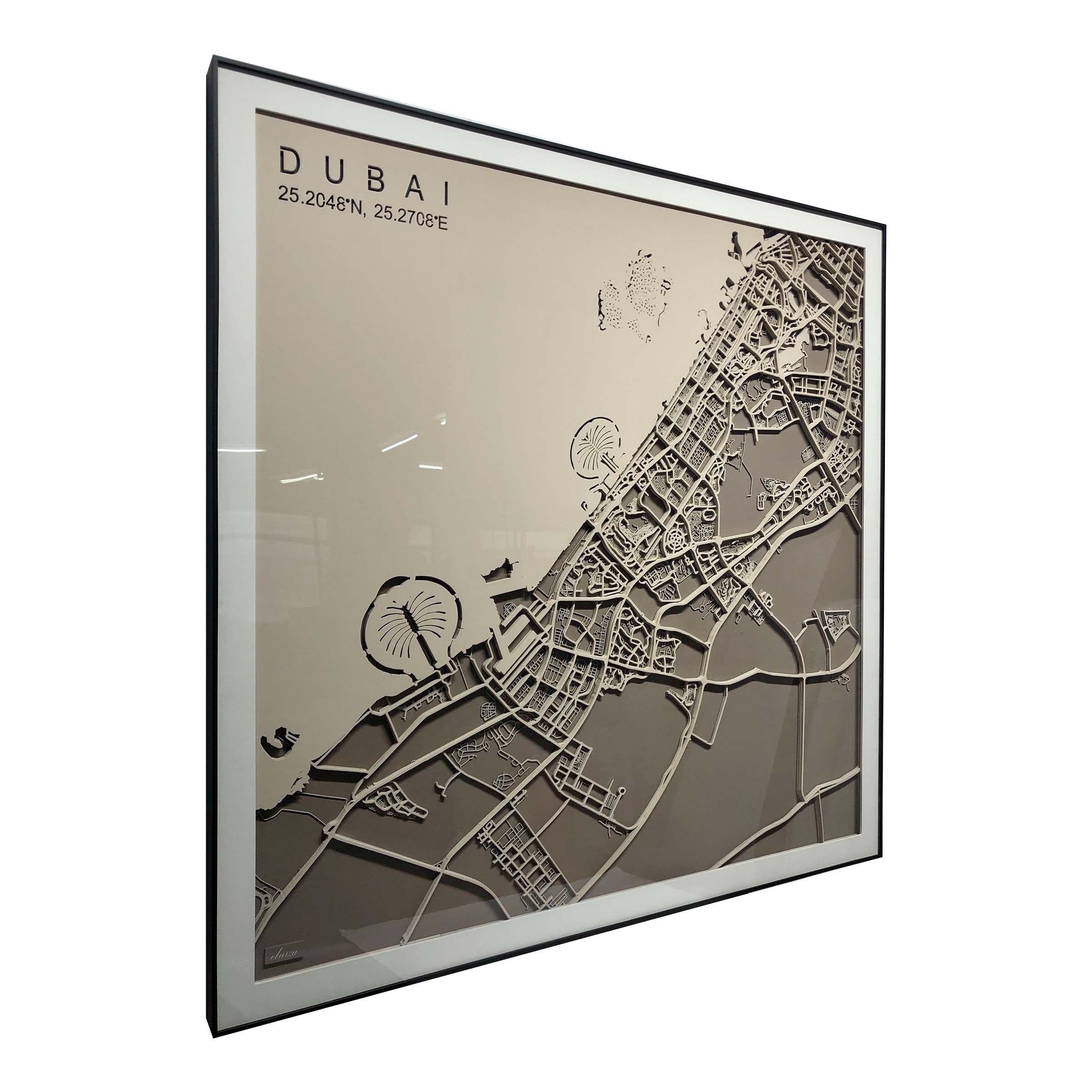 Dubai Map Handmade Painting W120*H120 CM 2309H0020-1-Dubai -  Paintings - ebarza Furniture UAE | Shop Modern Furniture in Abu Dhabi & Dubai - مفروشات ايبازرا في الامارات | تسوق اثاث عصري وديكورات مميزة في دبي وابوظبي