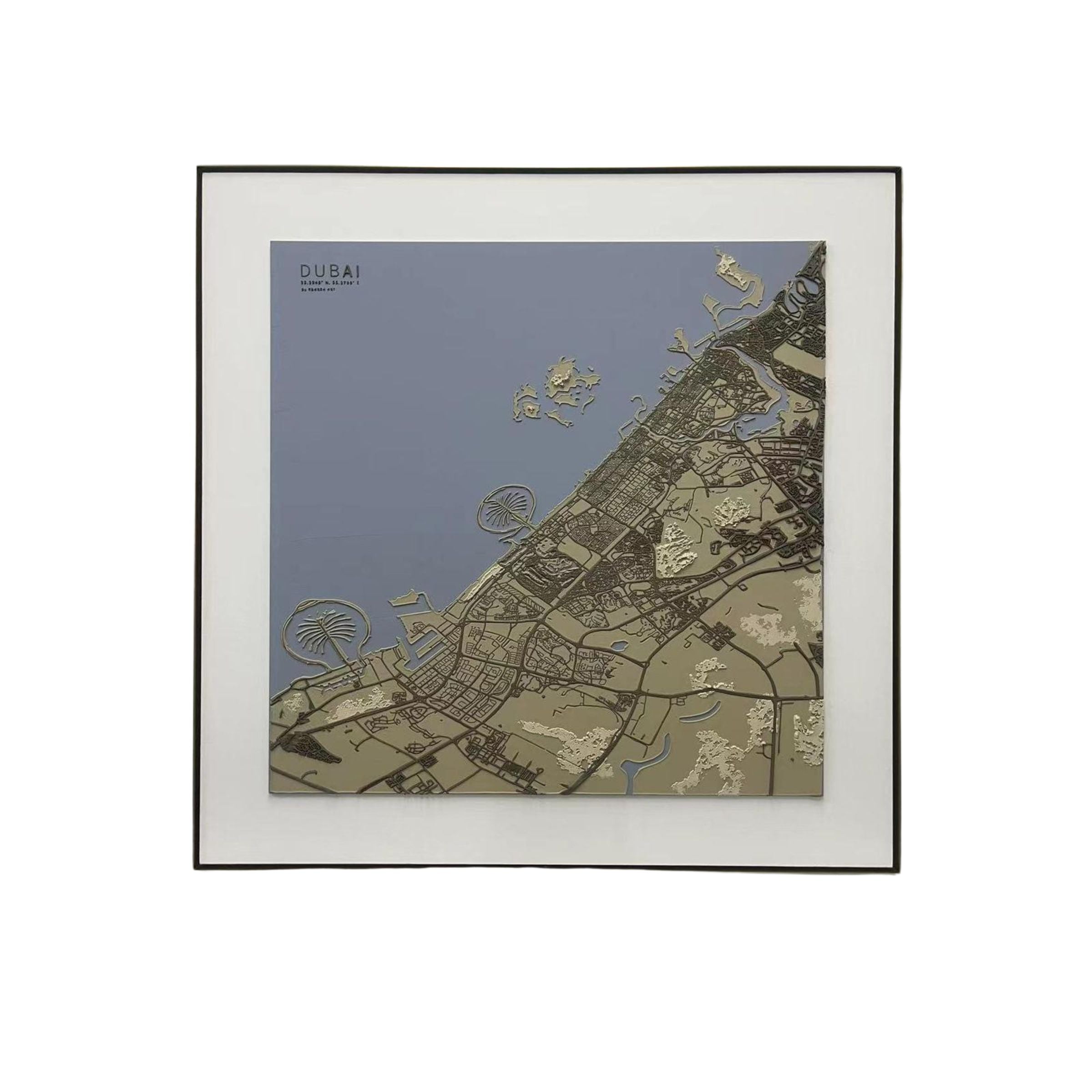 Dubai Map Handmade Painting 140x140 cm PCA-007-Dubai -  Paintings - ebarza Furniture UAE | Shop Modern Furniture in Abu Dhabi & Dubai - مفروشات ايبازرا في الامارات | تسوق اثاث عصري وديكورات مميزة في دبي وابوظبي