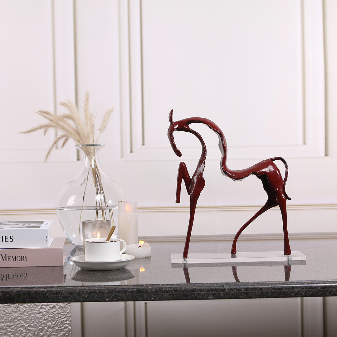 Dynamic Elegance- Red Line Horse Sculpture – Striking Equine Artistry T4254 -  Home Decor Figurines - ebarza Furniture UAE | Shop Modern Furniture in Abu Dhabi & Dubai - مفروشات ايبازرا في الامارات | تسوق اثاث عصري وديكورات مميزة في دبي وابوظبي