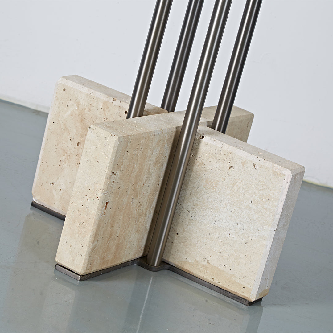 Elysian Travertine Bar Table JA043-D - Bar Tables - ebarza Furniture UAE | Shop Modern Furniture in Abu Dhabi & Dubai - مفروشات ايبازرا في الامارات | تسوق اثاث عصري وديكورات مميزة في دبي وابوظبي