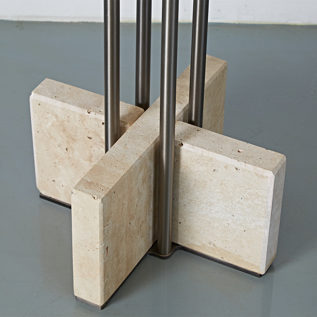 Elysian Travertine Bar Table JA043-D - Bar Tables - ebarza Furniture UAE | Shop Modern Furniture in Abu Dhabi & Dubai - مفروشات ايبازرا في الامارات | تسوق اثاث عصري وديكورات مميزة في دبي وابوظبي