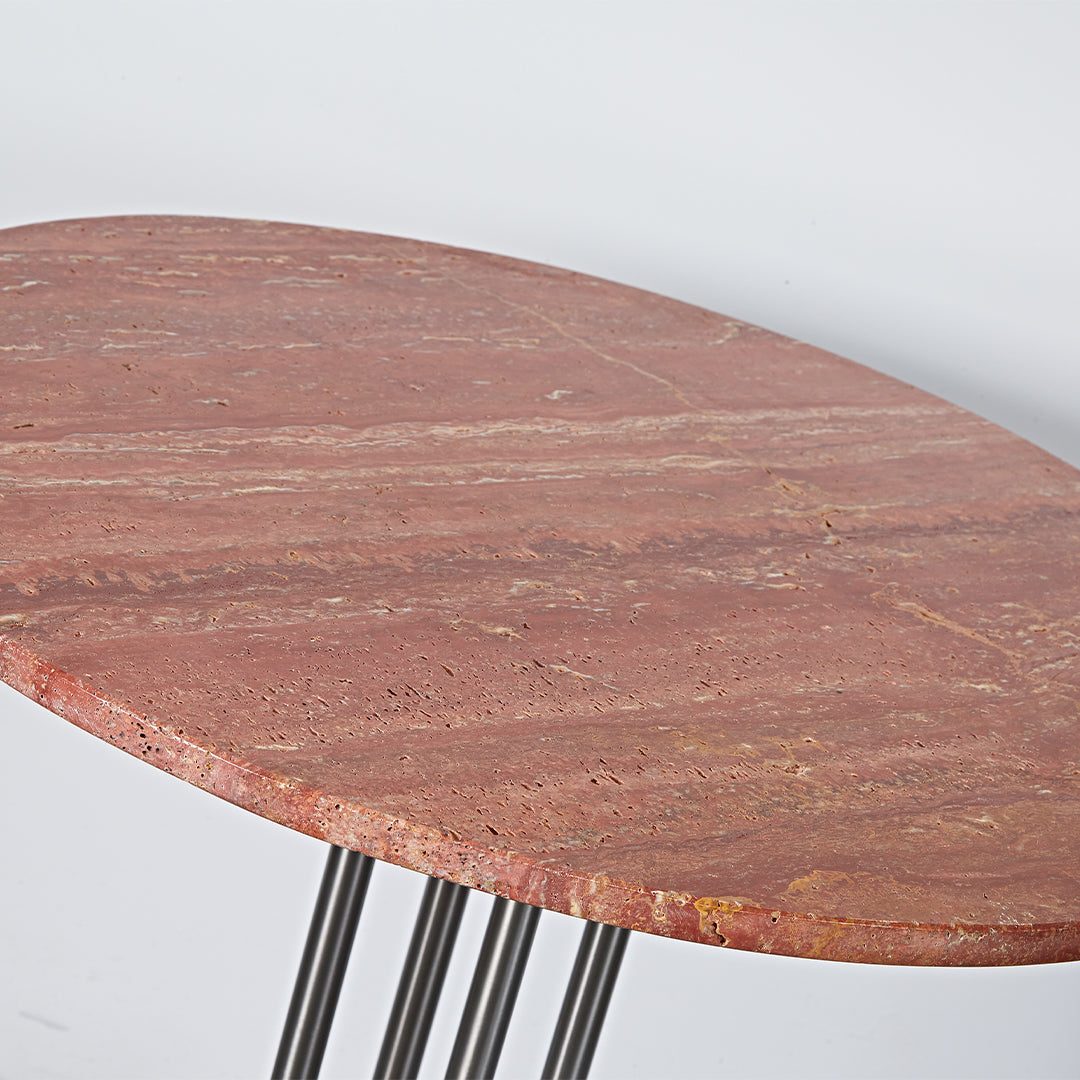 Elysian Travertine Dining Table JA043-C - Dining Tables - ebarza Furniture UAE | Shop Modern Furniture in Abu Dhabi & Dubai - مفروشات ايبازرا في الامارات | تسوق اثاث عصري وديكورات مميزة في دبي وابوظبي