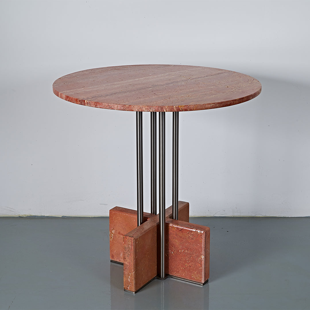 Elysian Travertine Dining Table JA043-C - Dining Tables - ebarza Furniture UAE | Shop Modern Furniture in Abu Dhabi & Dubai - مفروشات ايبازرا في الامارات | تسوق اثاث عصري وديكورات مميزة في دبي وابوظبي