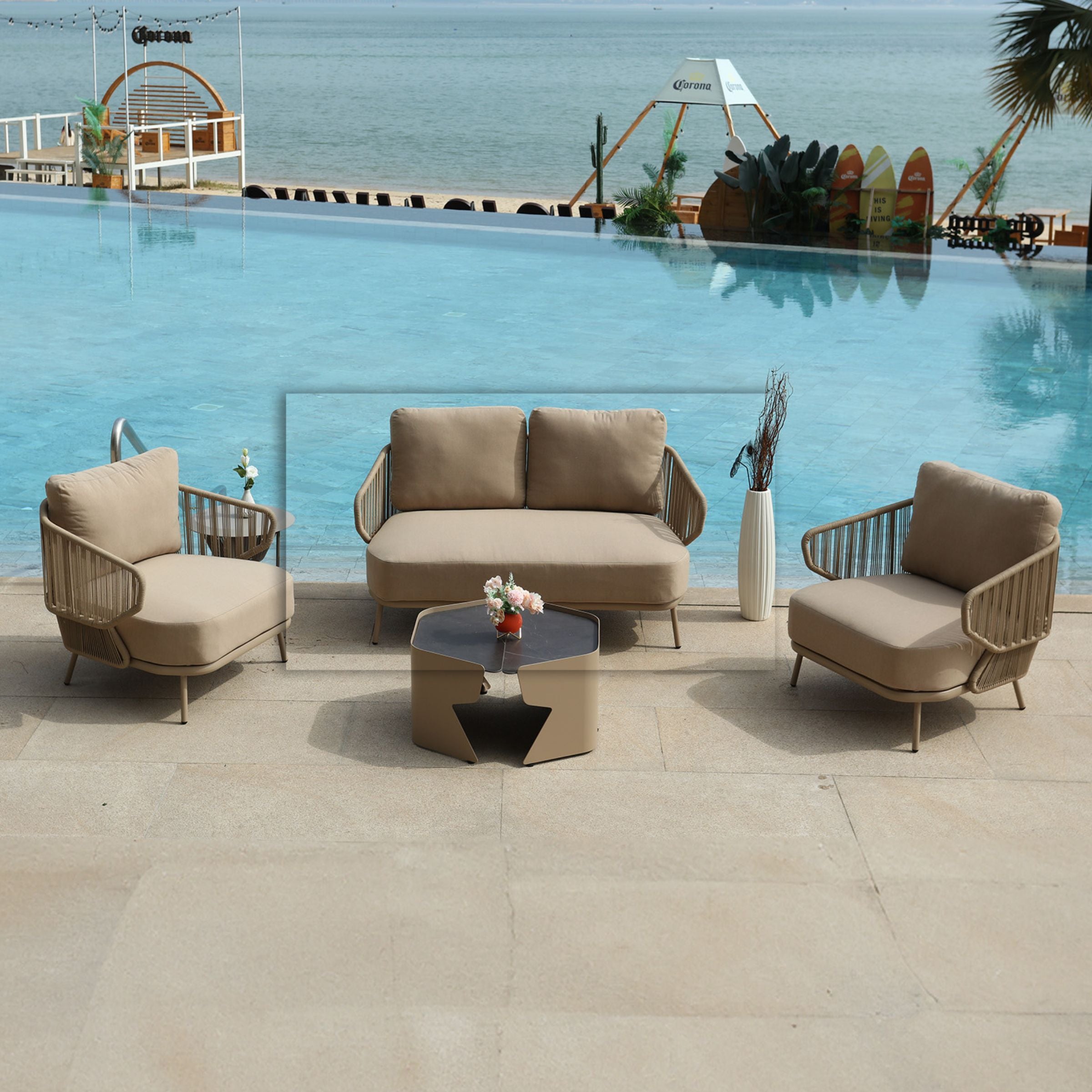 Embrace Outdoor Love 2-Seat Sofa MYX-SOFA1050 -  Outdoor Sofas - ebarza Furniture UAE | Shop Modern Furniture in Abu Dhabi & Dubai - مفروشات ايبازرا في الامارات | تسوق اثاث عصري وديكورات مميزة في دبي وابوظبي