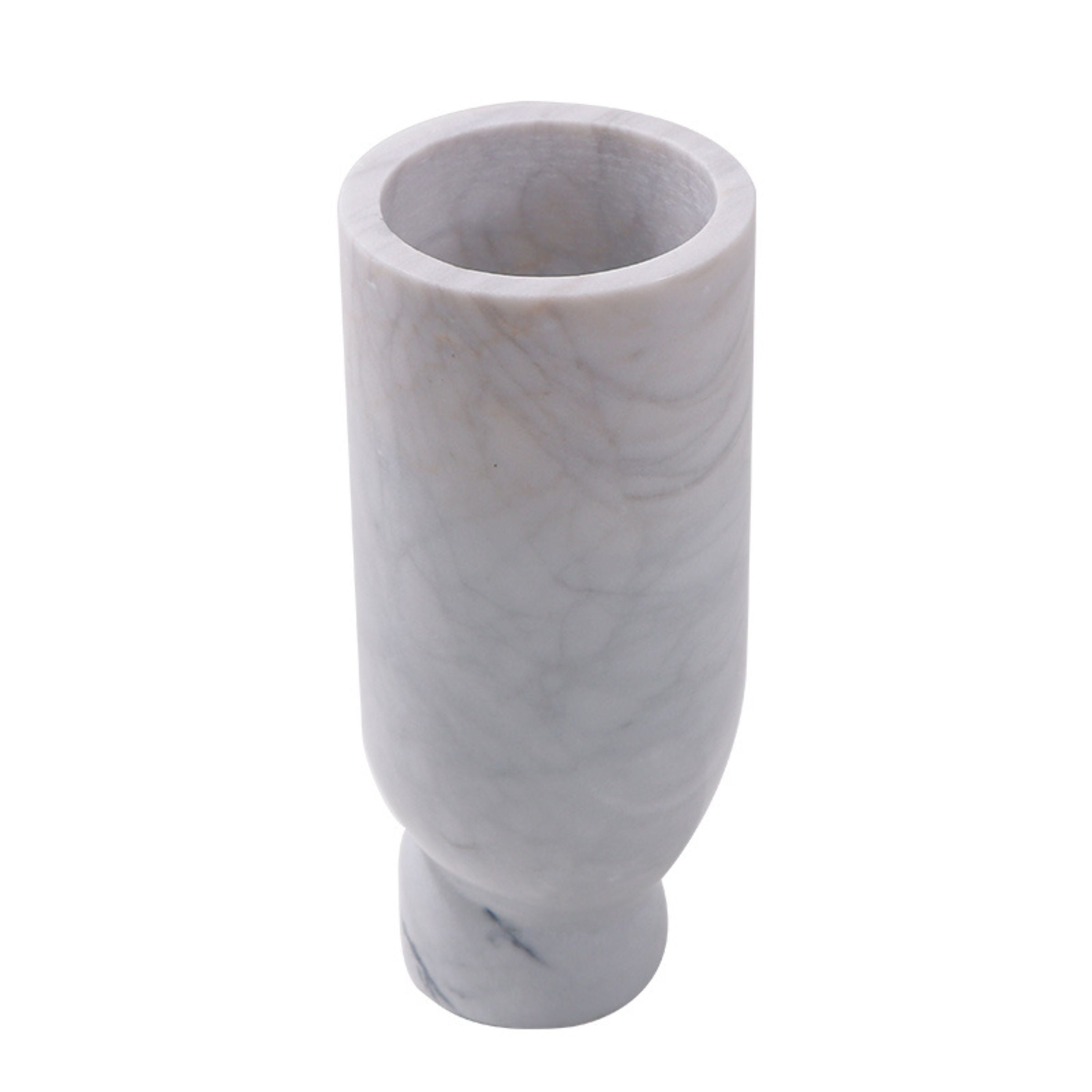 WHITE MARBLE VASE F1373 - Vases - ebarza Furniture UAE | Shop Modern Furniture in Abu Dhabi & Dubai - مفروشات ايبازرا في الامارات | تسوق اثاث عصري وديكورات مميزة في دبي وابوظبي