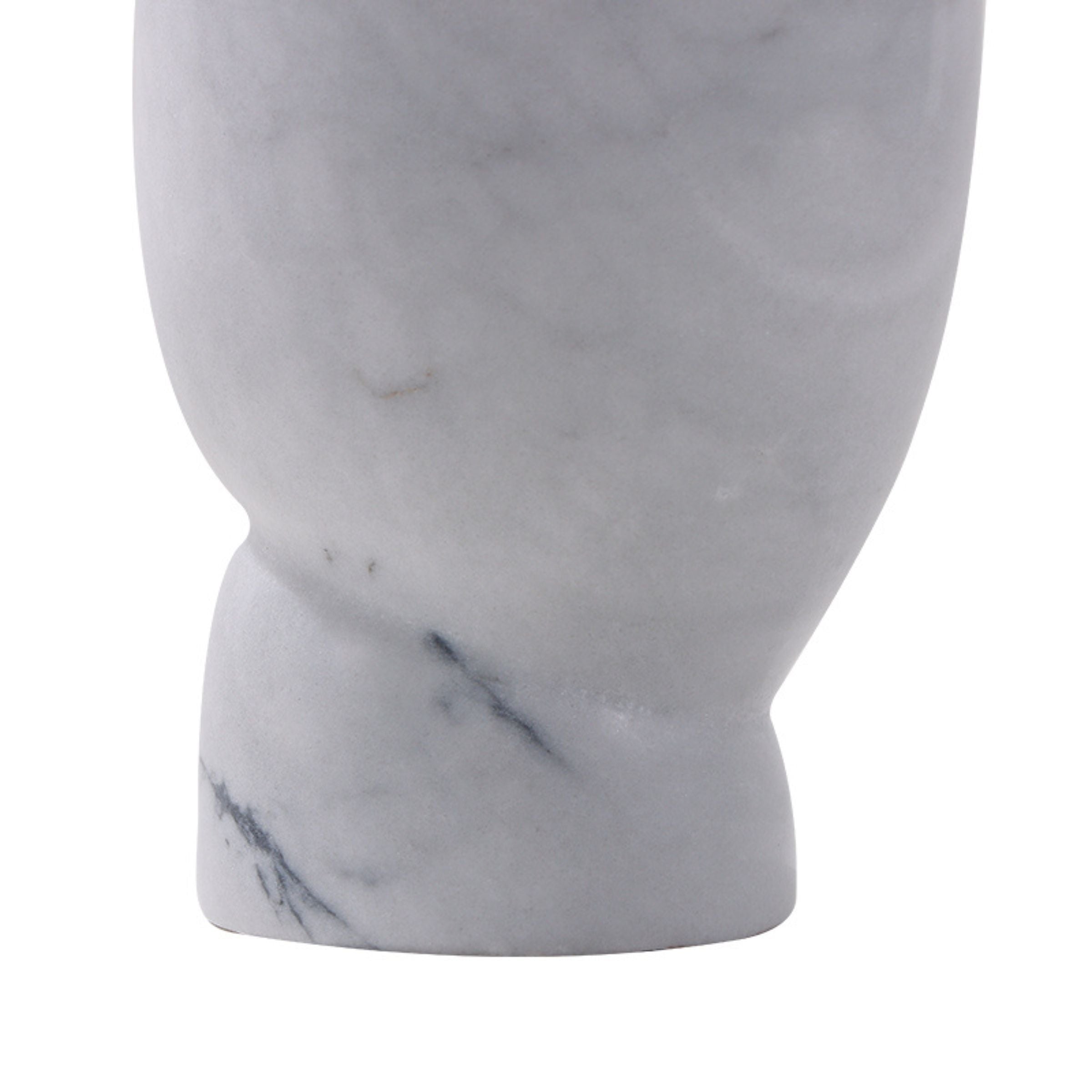 WHITE MARBLE VASE F1373 -  Vases - ebarza Furniture UAE | Shop Modern Furniture in Abu Dhabi & Dubai - مفروشات ايبازرا في الامارات | تسوق اثاث عصري وديكورات مميزة في دبي وابوظبي