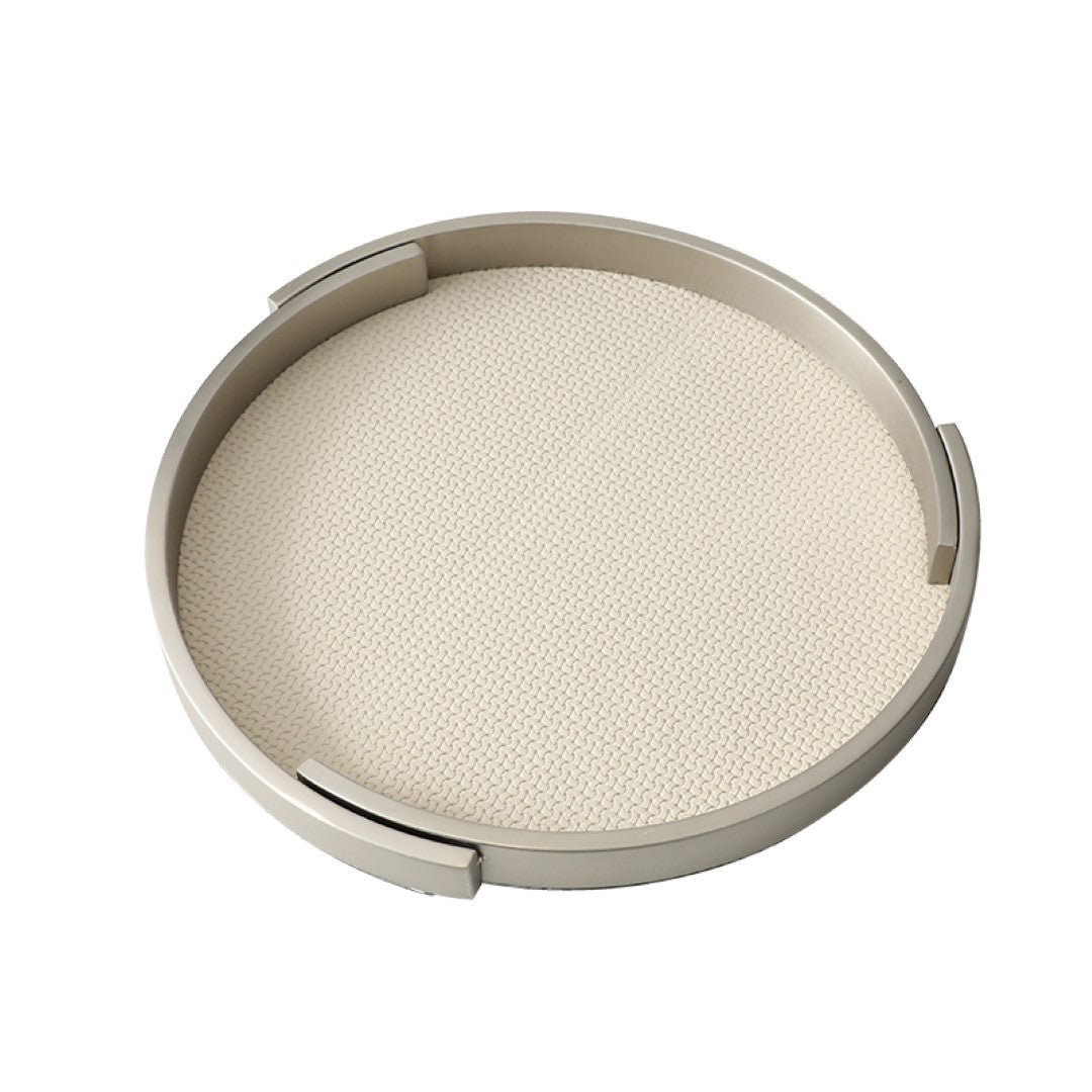 Round Leather Tray-A FC-W24005A - Trays - ebarza Furniture UAE | Shop Modern Furniture in Abu Dhabi & Dubai - مفروشات ايبازرا في الامارات | تسوق اثاث عصري وديكورات مميزة في دبي وابوظبي