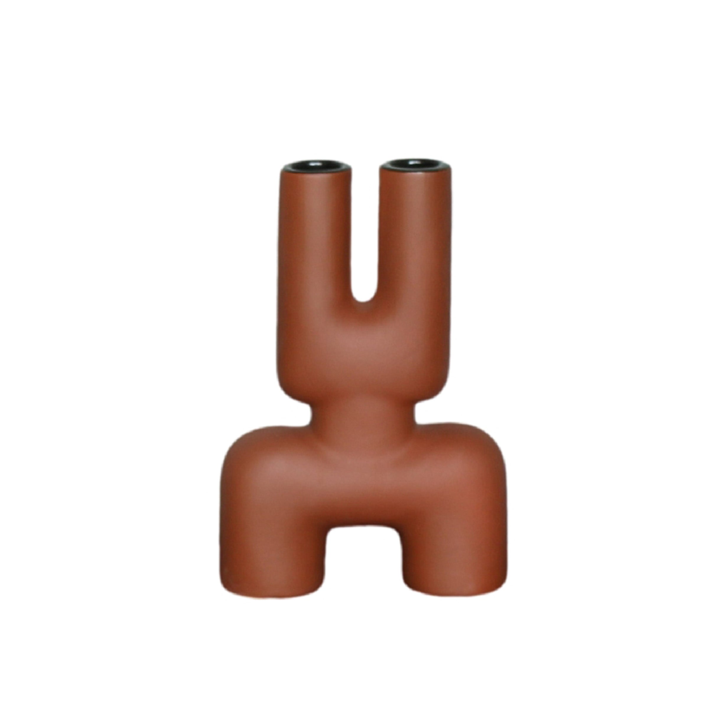 U-Shaped Vase  FCF21049-Clay -  Vases - ebarza Furniture UAE | Shop Modern Furniture in Abu Dhabi & Dubai - مفروشات ايبازرا في الامارات | تسوق اثاث عصري وديكورات مميزة في دبي وابوظبي