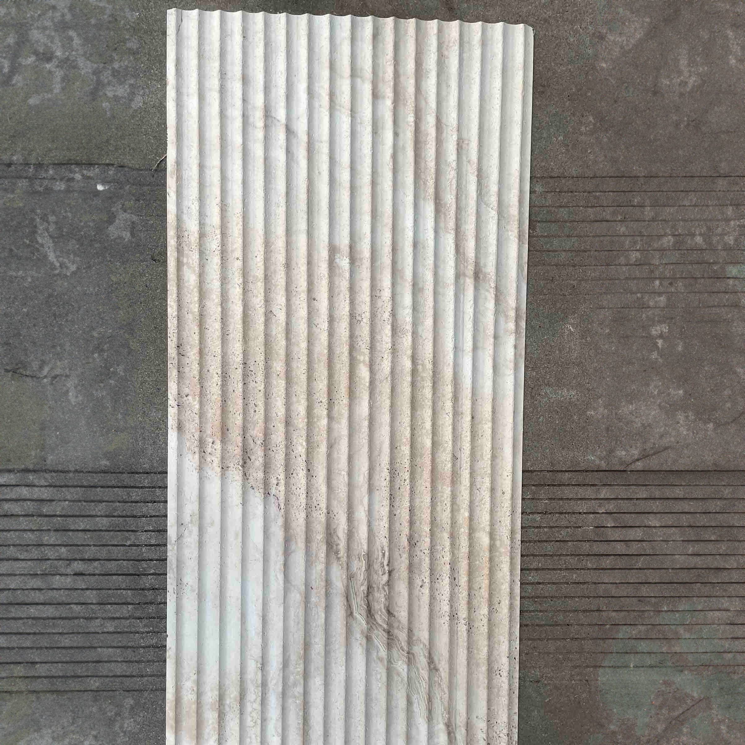 Sample of Flex Stone Cladding Dolomitic Marble Pillar brownish yellow-Sample -  Wall panels samples - ebarza Furniture UAE | Shop Modern Furniture in Abu Dhabi & Dubai - مفروشات ايبازرا في الامارات | تسوق اثاث عصري وديكورات مميزة في دبي وابوظبي