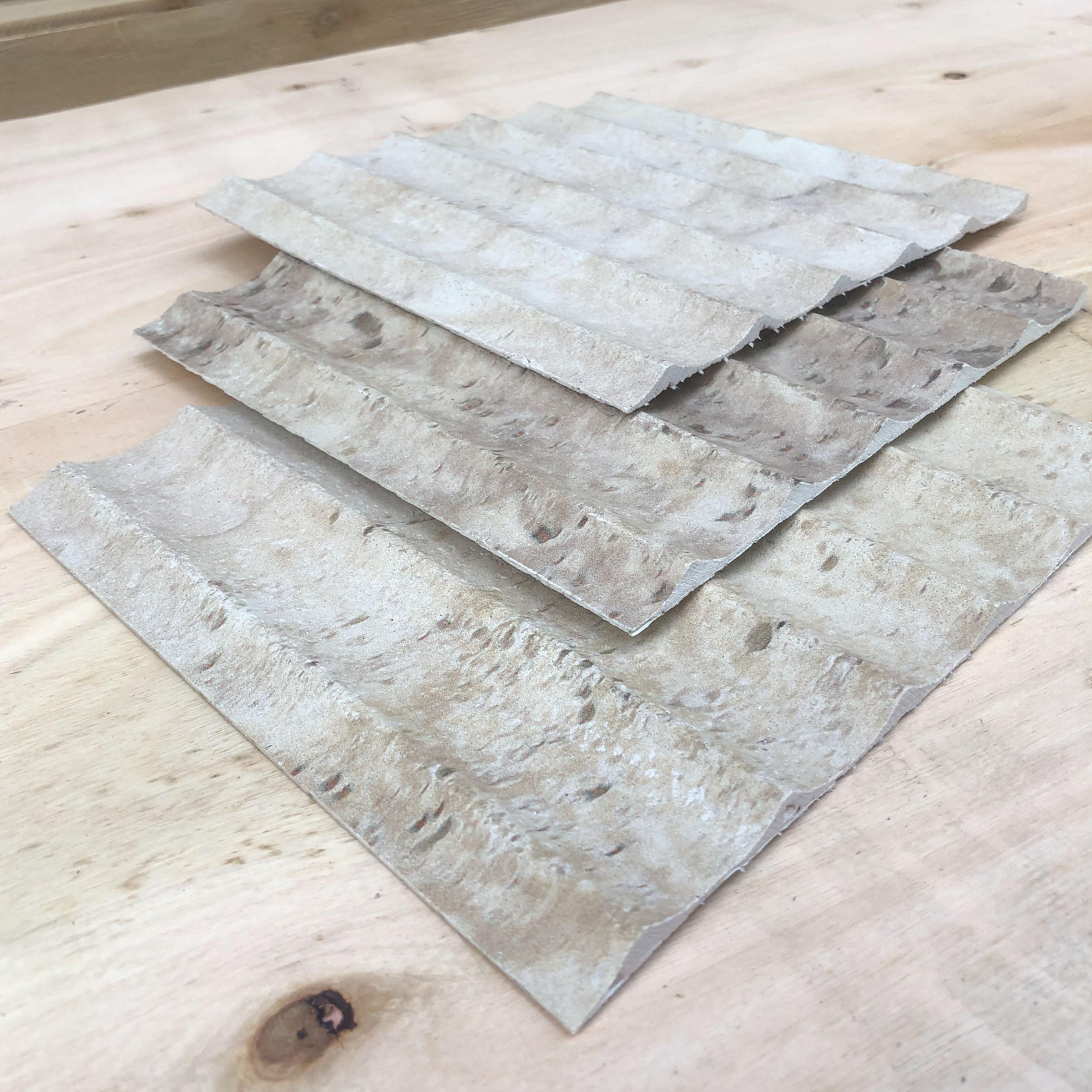 Sample of Flex Stone Cladding Dolomitic Marble Pillar brownish yellow-Sample -  Wall panels samples - ebarza Furniture UAE | Shop Modern Furniture in Abu Dhabi & Dubai - مفروشات ايبازرا في الامارات | تسوق اثاث عصري وديكورات مميزة في دبي وابوظبي