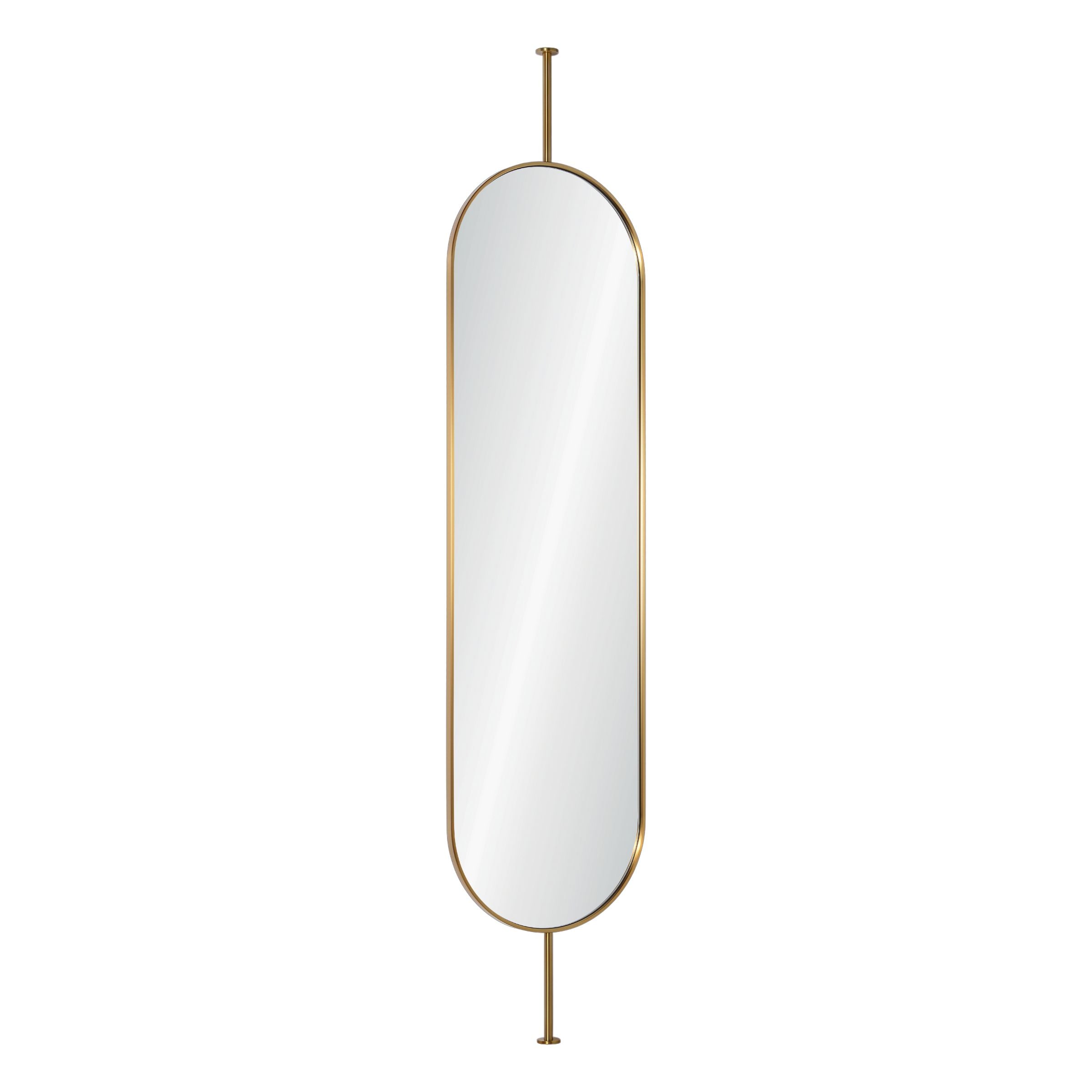 Floor Mirror Golden Stainless Steel frame OA-9357-G - Mirrors - ebarza Furniture UAE | Shop Modern Furniture in Abu Dhabi & Dubai - مفروشات ايبازرا في الامارات | تسوق اثاث عصري وديكورات مميزة في دبي وابوظبي