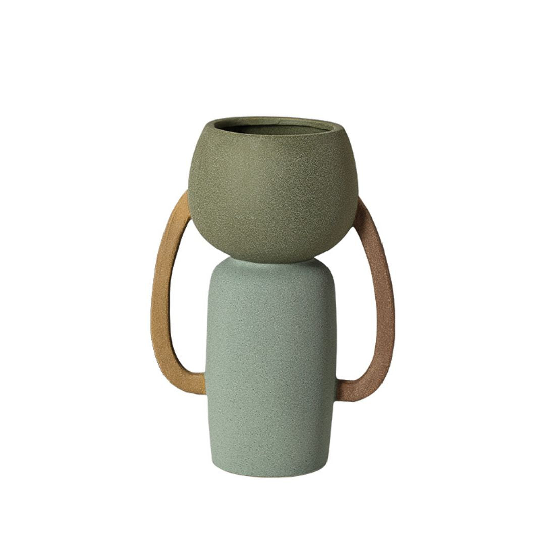 Four-Color Amphorae Ceramic Vase-B FF-D25066B - Vases - ebarza Furniture UAE | Shop Modern Furniture in Abu Dhabi & Dubai - مفروشات ايبازرا في الامارات | تسوق اثاث عصري وديكورات مميزة في دبي وابوظبي