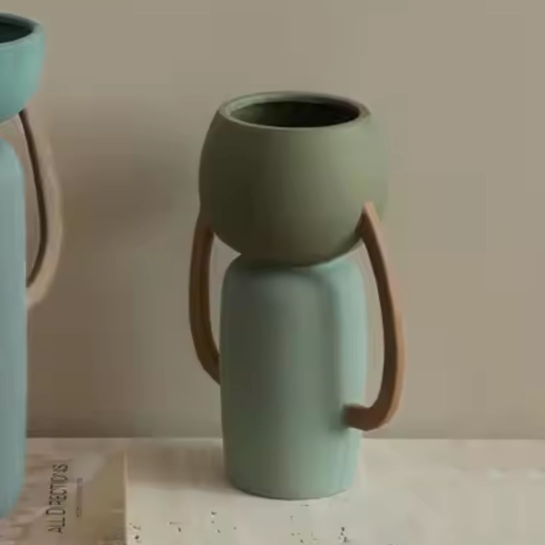 Four-Color Amphorae Ceramic Vase-B FF-D25066B - Vases - ebarza Furniture UAE | Shop Modern Furniture in Abu Dhabi & Dubai - مفروشات ايبازرا في الامارات | تسوق اثاث عصري وديكورات مميزة في دبي وابوظبي