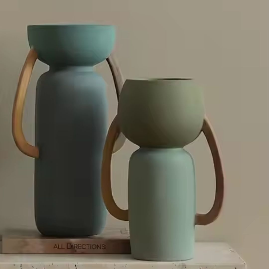 Four-Color Amphorae Ceramic Vase-B FF-D25066B - Vases - ebarza Furniture UAE | Shop Modern Furniture in Abu Dhabi & Dubai - مفروشات ايبازرا في الامارات | تسوق اثاث عصري وديكورات مميزة في دبي وابوظبي