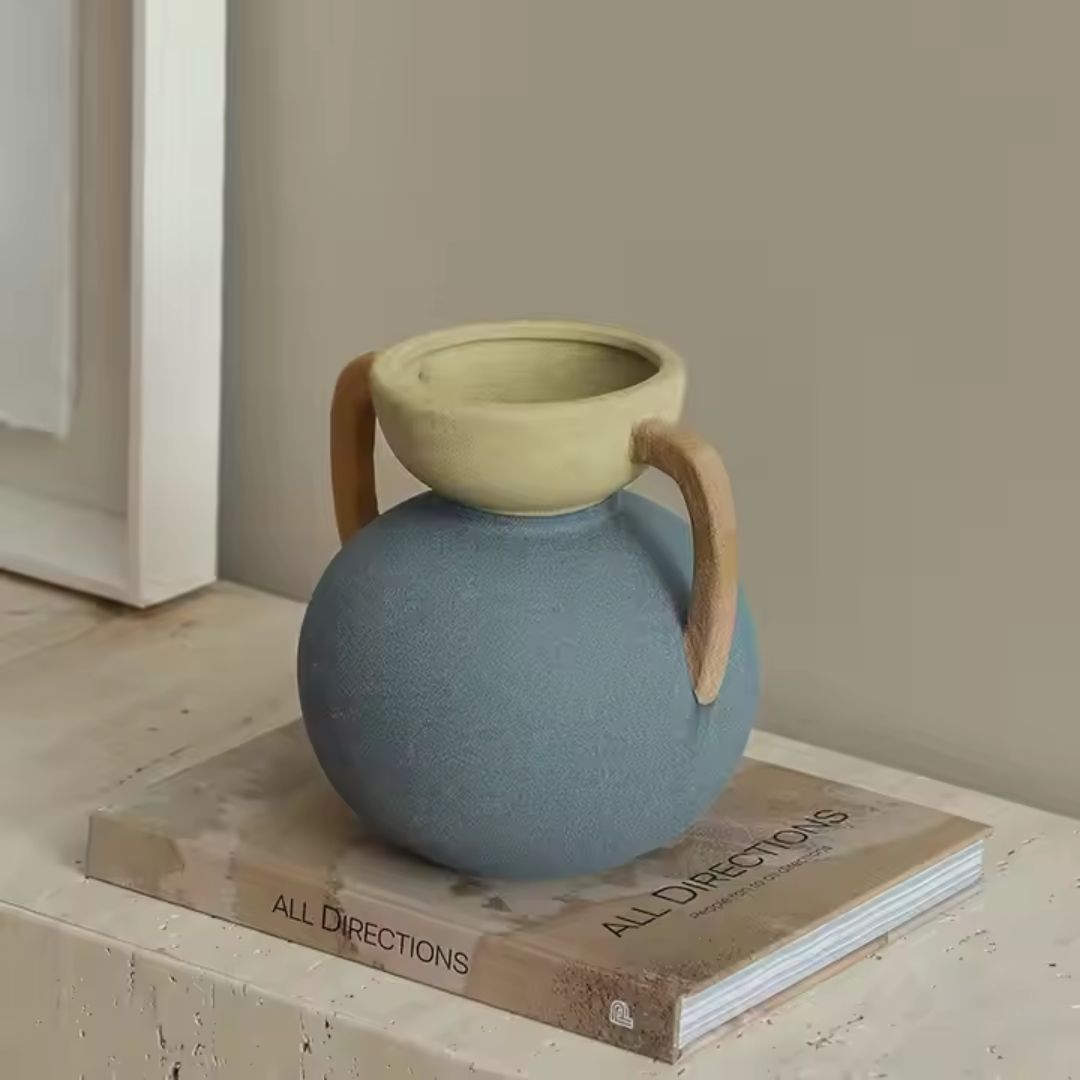 Four-Color Amphorae Ceramic Vase-C FF-D25066C - Vases - ebarza Furniture UAE | Shop Modern Furniture in Abu Dhabi & Dubai - مفروشات ايبازرا في الامارات | تسوق اثاث عصري وديكورات مميزة في دبي وابوظبي