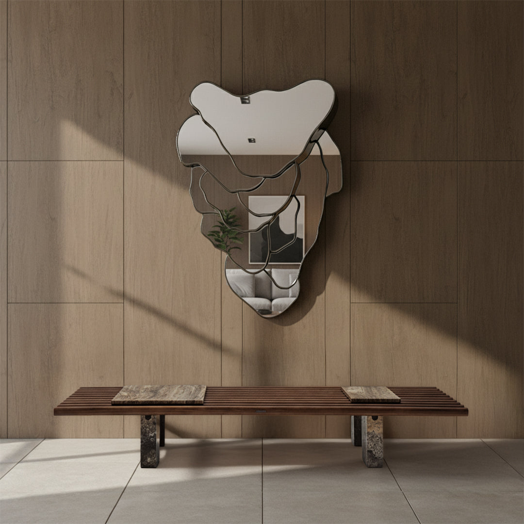 Framed Wall Mirror PM-4288-05 - Plated Grey Black