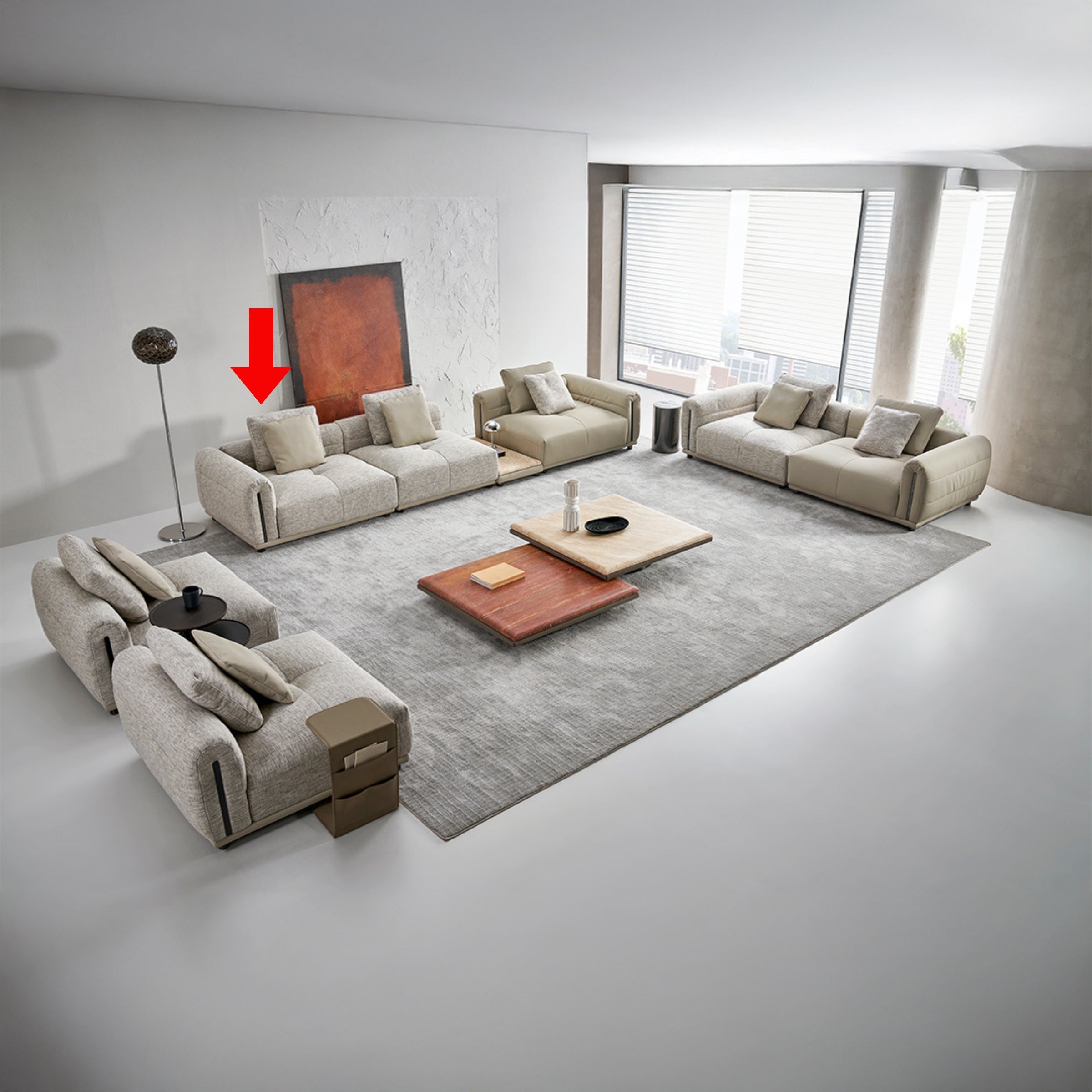 Quadro Single Seater Modular Sofa With LEFT Armrest B-SF093 - Sofas - ebarza Furniture UAE | Shop Modern Furniture in Abu Dhabi & Dubai - مفروشات ايبازرا في الامارات | تسوق اثاث عصري وديكورات مميزة في دبي وابوظبي