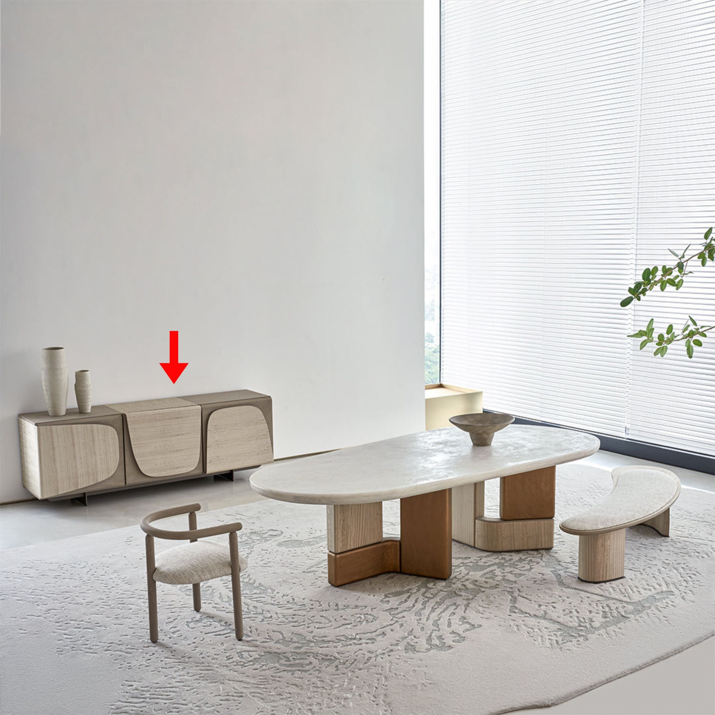 Grandeur Veneer Cabinet / Side Board / Buffet BMBO-CBG80197 - Consoles - ebarza Furniture UAE | Shop Modern Furniture in Abu Dhabi & Dubai - مفروشات ايبازرا في الامارات | تسوق اثاث عصري وديكورات مميزة في دبي وابوظبي