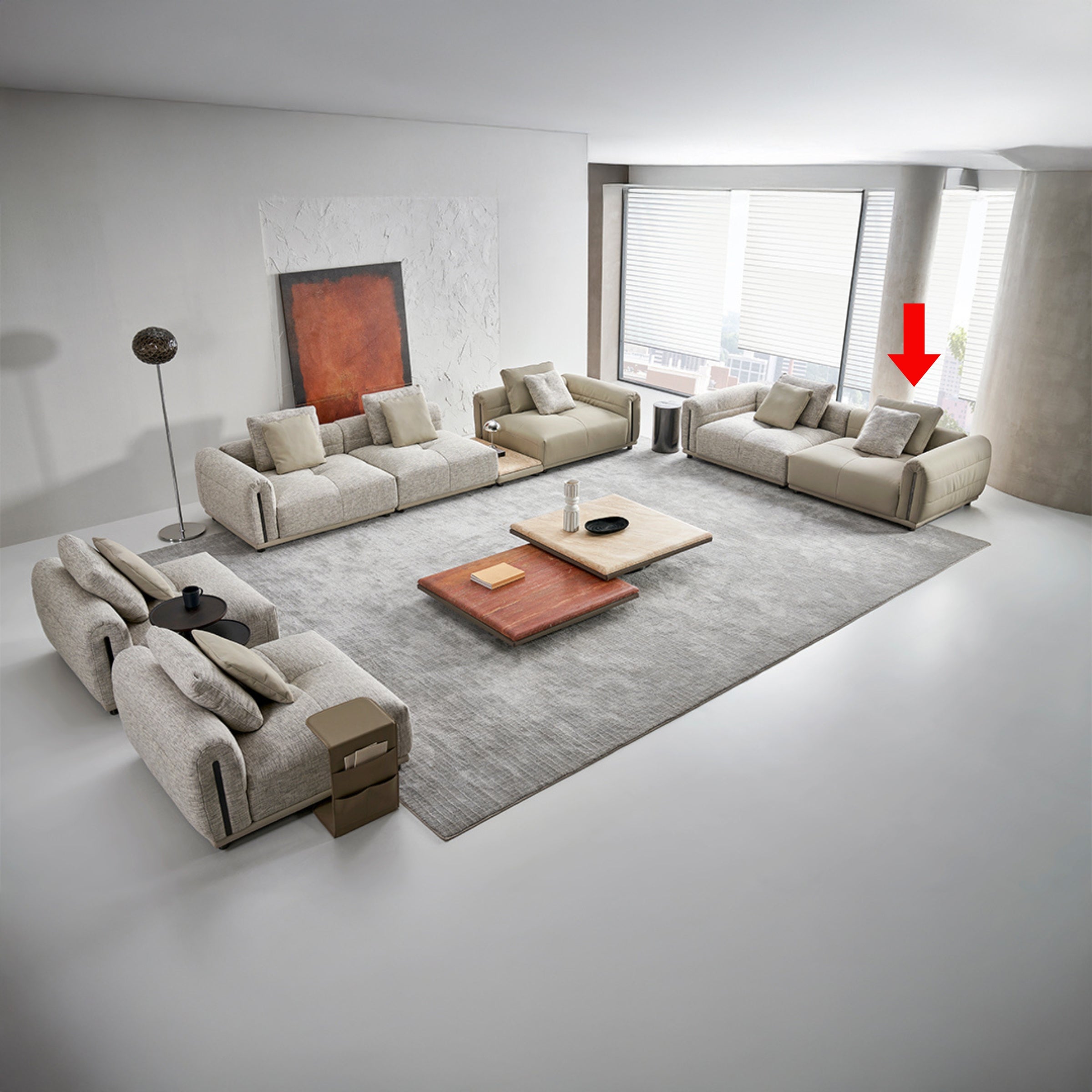 Quadro Single Seater Modular Sofa With RIGHT Armrest A-SF093 - Sofas - ebarza Furniture UAE | Shop Modern Furniture in Abu Dhabi & Dubai - مفروشات ايبازرا في الامارات | تسوق اثاث عصري وديكورات مميزة في دبي وابوظبي