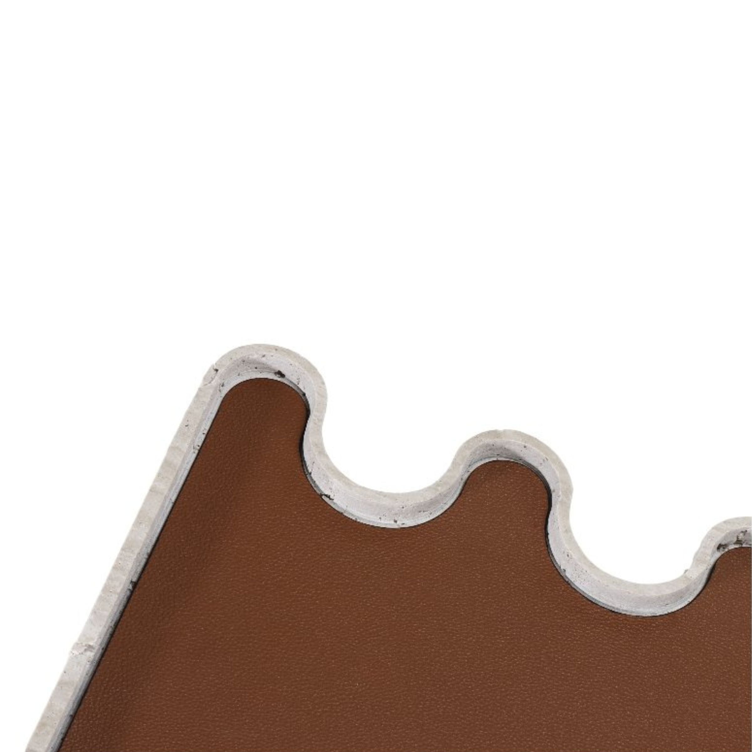 BROWN MARBLE LEATHER TRAY-L G1000L - Trays - ebarza Furniture UAE | Shop Modern Furniture in Abu Dhabi & Dubai - مفروشات ايبازرا في الامارات | تسوق اثاث عصري وديكورات مميزة في دبي وابوظبي