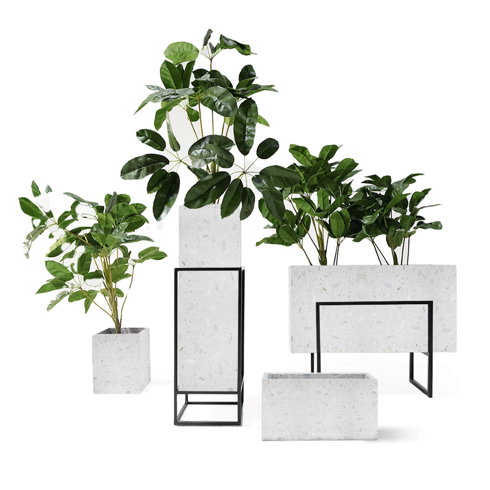 Terrazzo  White Planter Box 306-N012 -  Planter Boxes - ebarza Furniture UAE | Shop Modern Furniture in Abu Dhabi & Dubai - مفروشات ايبازرا في الامارات | تسوق اثاث عصري وديكورات مميزة في دبي وابوظبي
