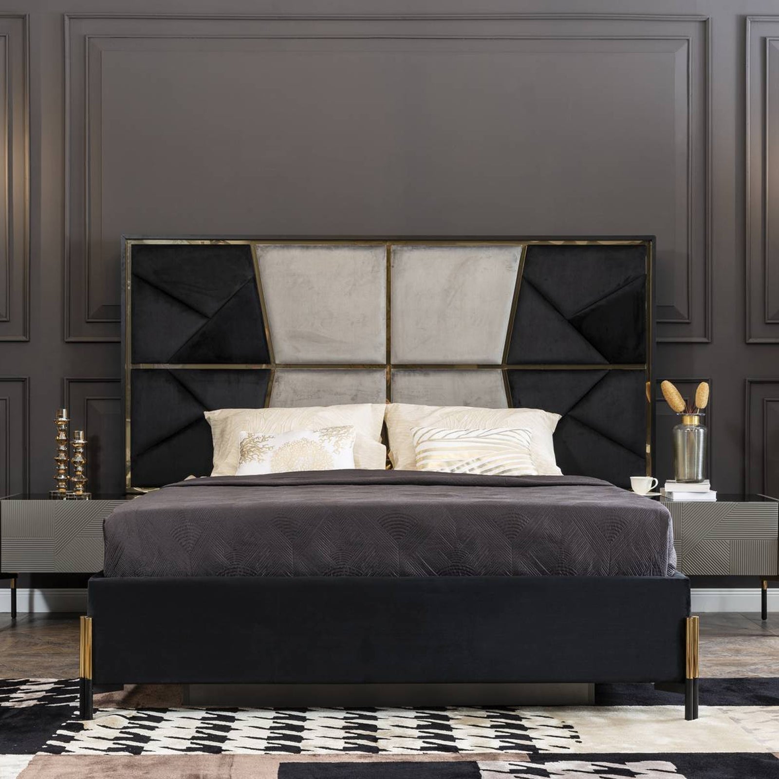 Display Item - Grey Bedroom set Diva022-BedroomYAS - DISPLAY ITEM - ebarza Furniture UAE | Shop Modern Furniture in Abu Dhabi & Dubai - مفروشات ايبازرا في الامارات | تسوق اثاث عصري وديكورات مميزة في دبي وابوظبي