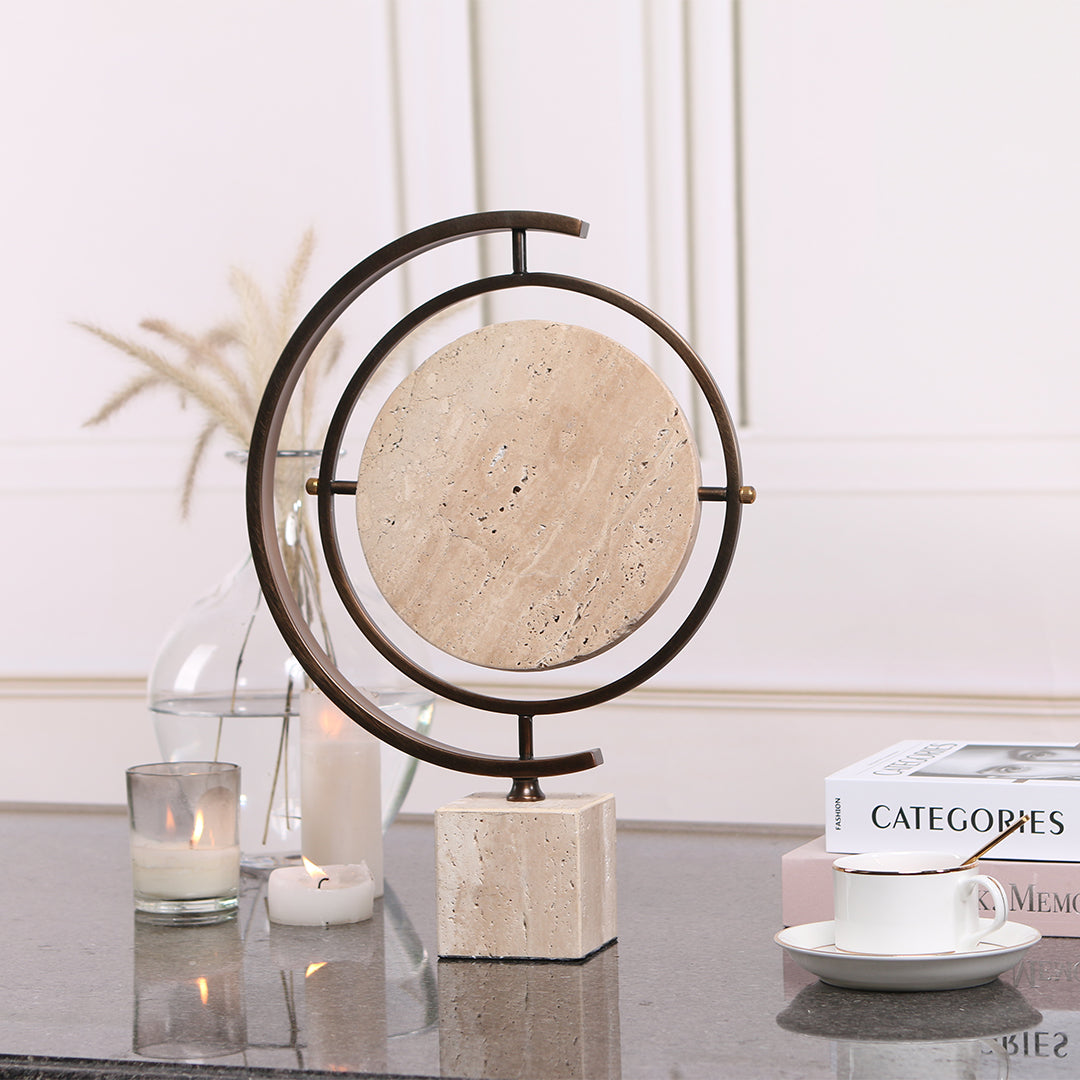 Globe Marble Sculpture KA3164 - Home Decor Figurines - ebarza Furniture UAE | Shop Modern Furniture in Abu Dhabi & Dubai - مفروشات ايبازرا في الامارات | تسوق اثاث عصري وديكورات مميزة في دبي وابوظبي