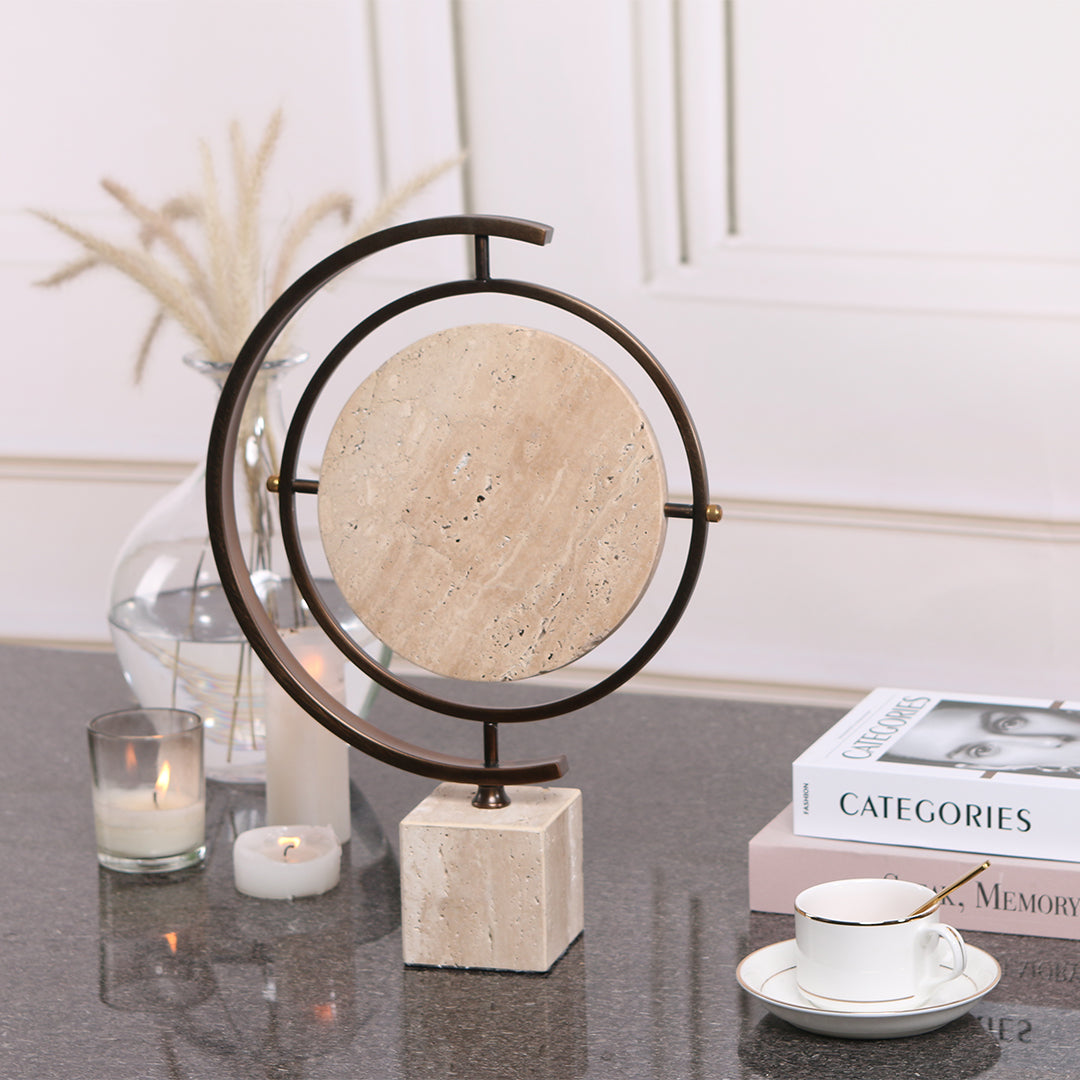Globe Marble Sculpture KA3164 - Home Decor Figurines - ebarza Furniture UAE | Shop Modern Furniture in Abu Dhabi & Dubai - مفروشات ايبازرا في الامارات | تسوق اثاث عصري وديكورات مميزة في دبي وابوظبي
