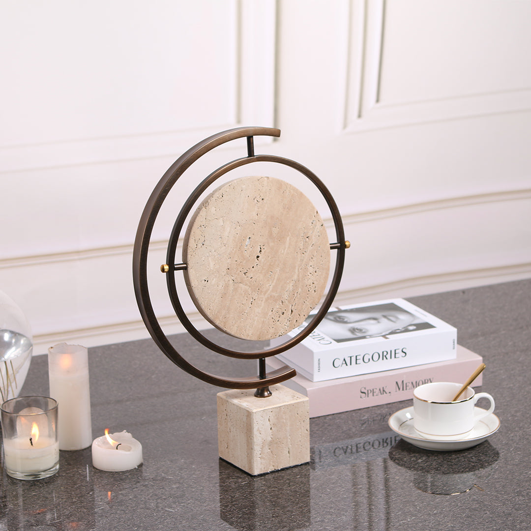 Globe Marble Sculpture KA3164 - Home Decor Figurines - ebarza Furniture UAE | Shop Modern Furniture in Abu Dhabi & Dubai - مفروشات ايبازرا في الامارات | تسوق اثاث عصري وديكورات مميزة في دبي وابوظبي