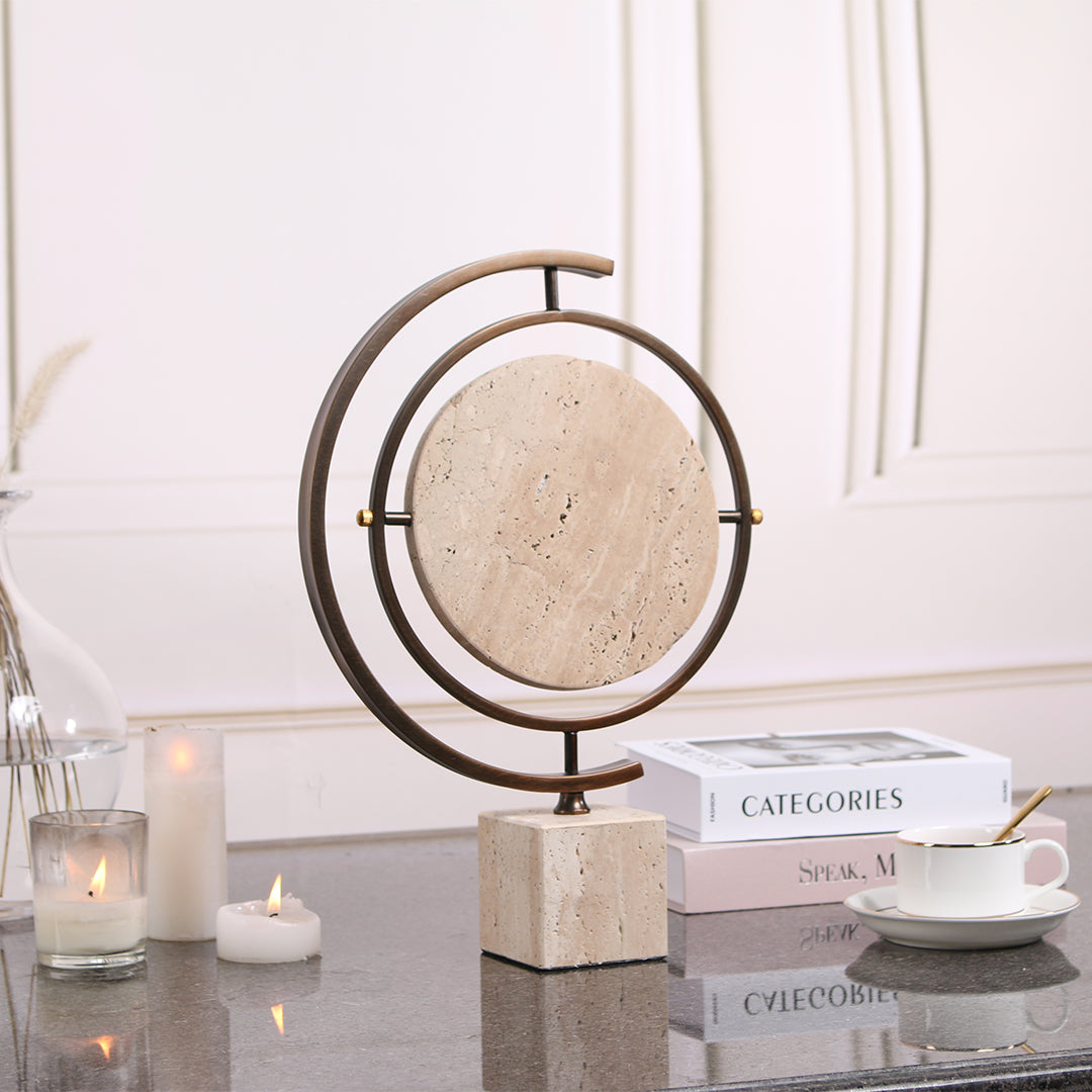 Globe Marble Sculpture KA3164 - Home Decor Figurines - ebarza Furniture UAE | Shop Modern Furniture in Abu Dhabi & Dubai - مفروشات ايبازرا في الامارات | تسوق اثاث عصري وديكورات مميزة في دبي وابوظبي