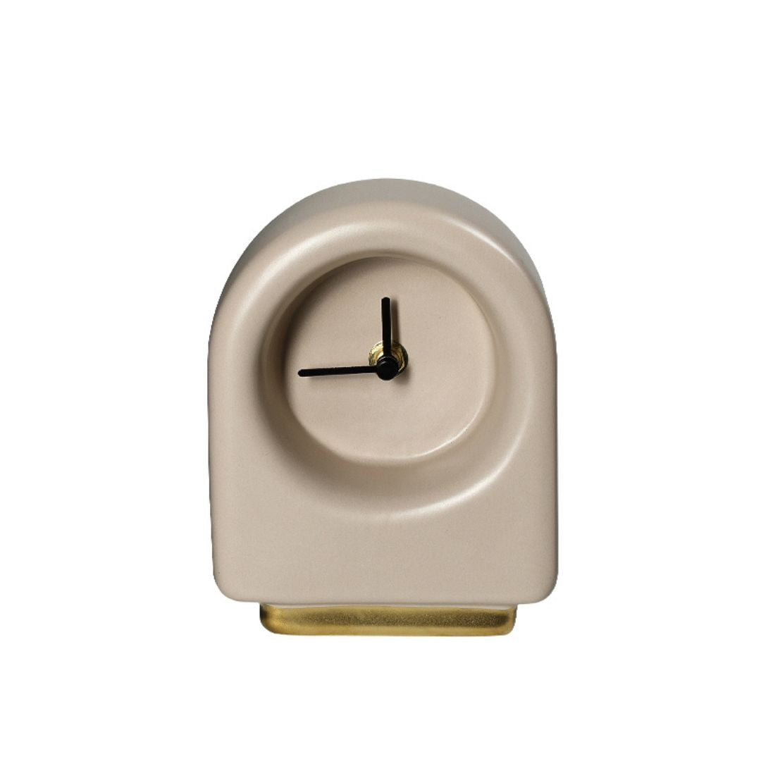 Gold Base Ceramic Table Clock FD-D25010 - Clocks - ebarza Furniture UAE | Shop Modern Furniture in Abu Dhabi & Dubai - مفروشات ايبازرا في الامارات | تسوق اثاث عصري وديكورات مميزة في دبي وابوظبي