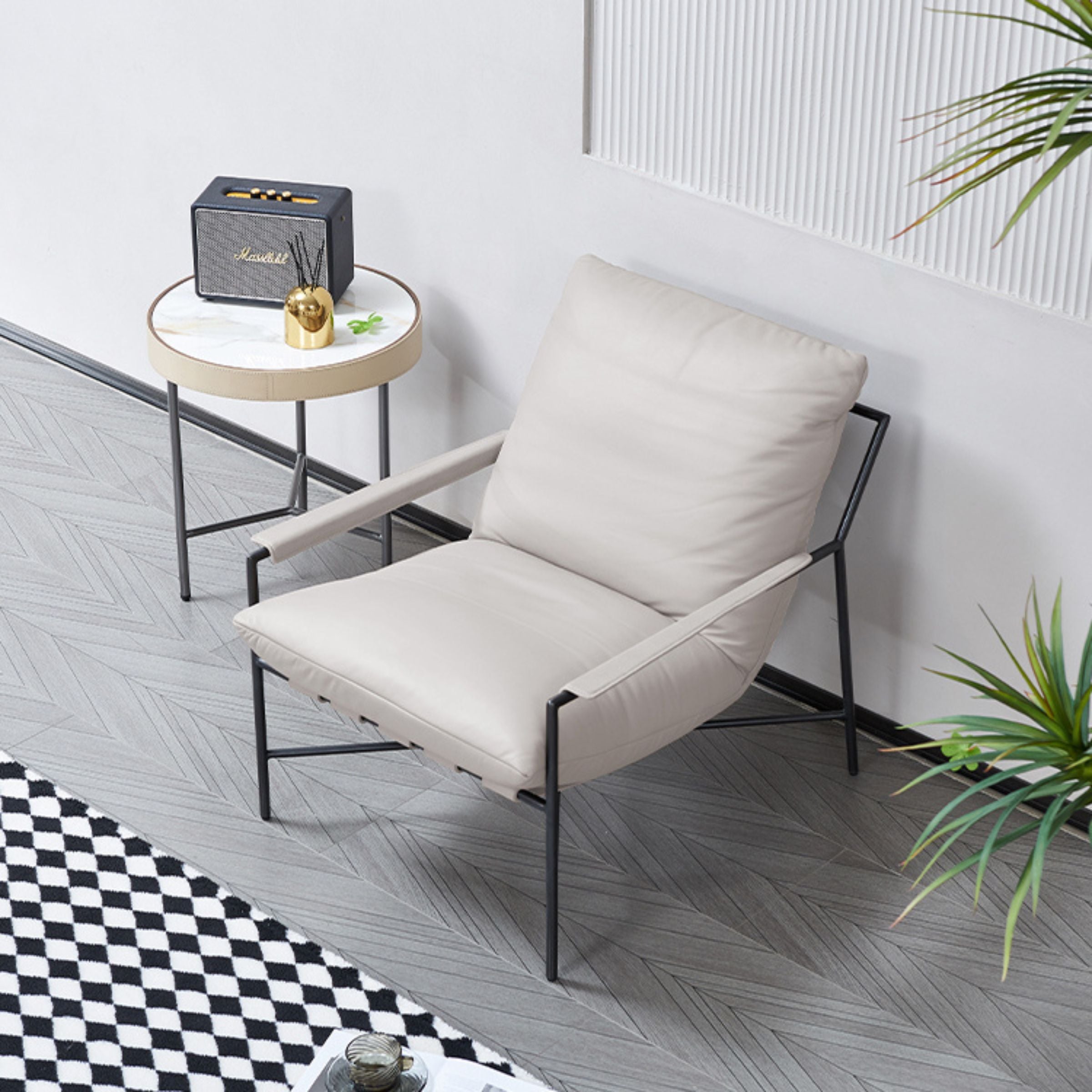 Grey Microfiber Lounge Chair MLL-A101 - Lounge Chairs - ebarza Furniture UAE | Shop Modern Furniture in Abu Dhabi & Dubai - مفروشات ايبازرا في الامارات | تسوق اثاث عصري وديكورات مميزة في دبي وابوظبي