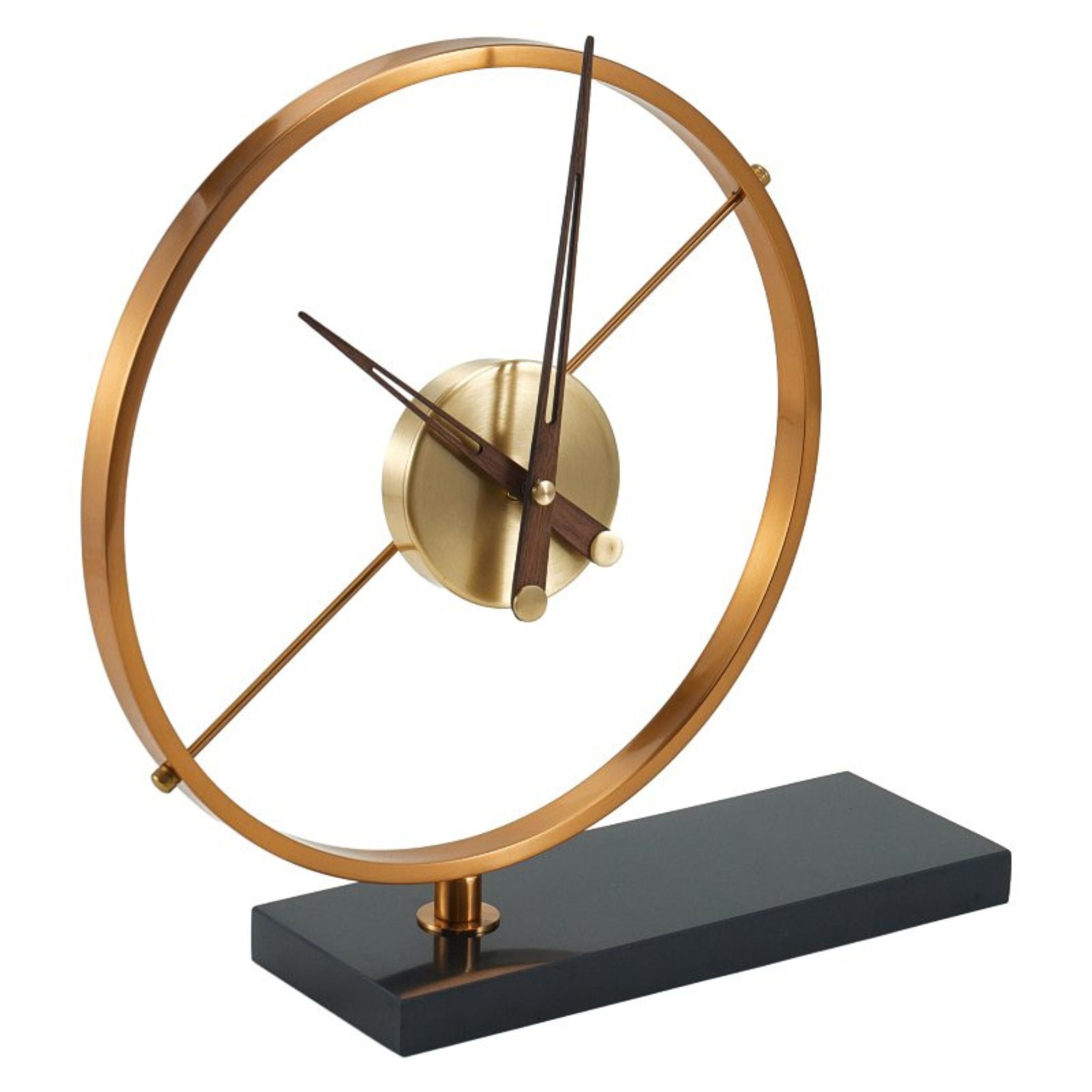 ANTIQUE BRASS IRON & MARBLE TABLETOP CLOCK H1773 - Clocks - ebarza Furniture UAE | Shop Modern Furniture in Abu Dhabi & Dubai - مفروشات ايبازرا في الامارات | تسوق اثاث عصري وديكورات مميزة في دبي وابوظبي