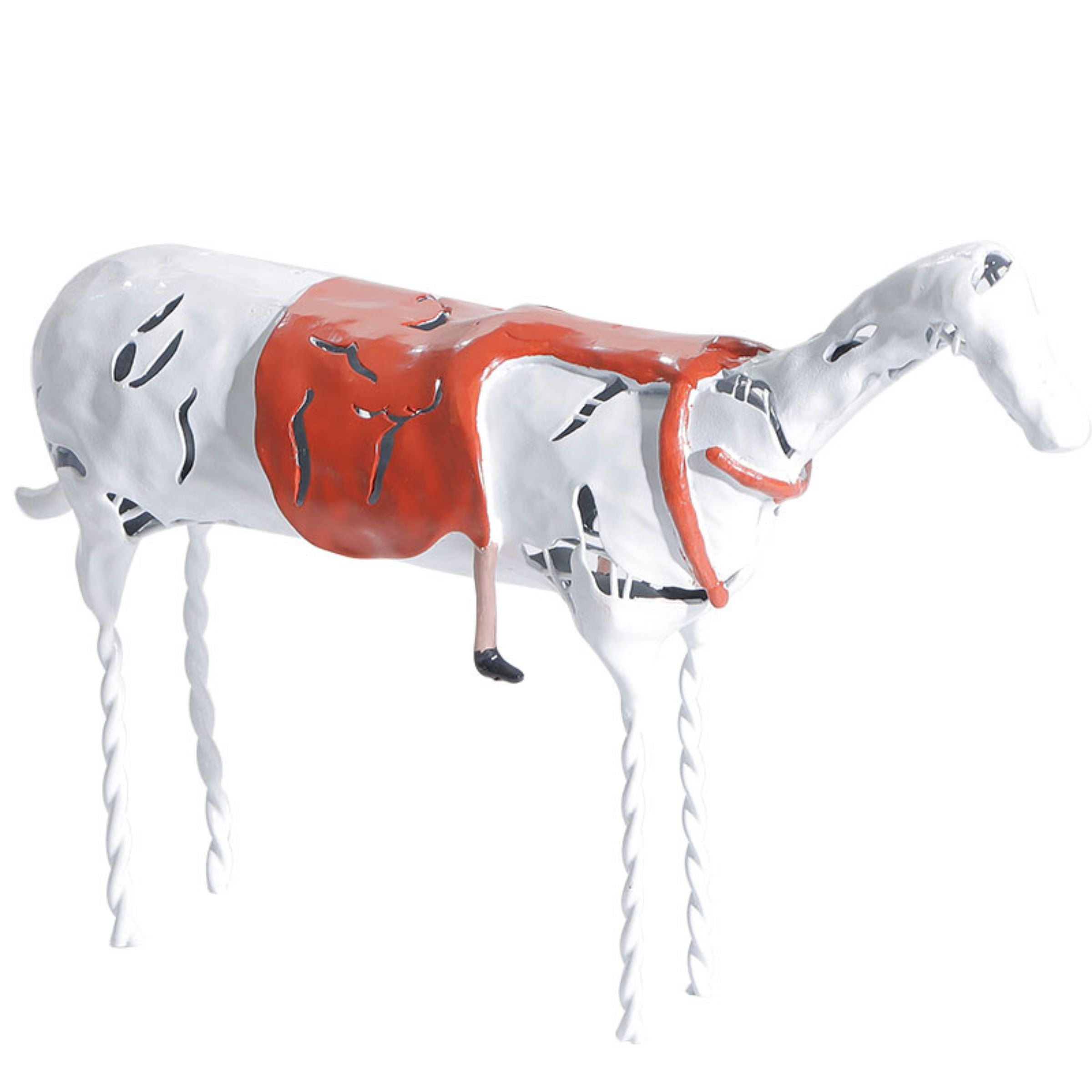 WHITE RESIN SLEEPING GIRL ON HORSE-L H1849L -  Home Decor Figurines - ebarza Furniture UAE | Shop Modern Furniture in Abu Dhabi & Dubai - مفروشات ايبازرا في الامارات | تسوق اثاث عصري وديكورات مميزة في دبي وابوظبي