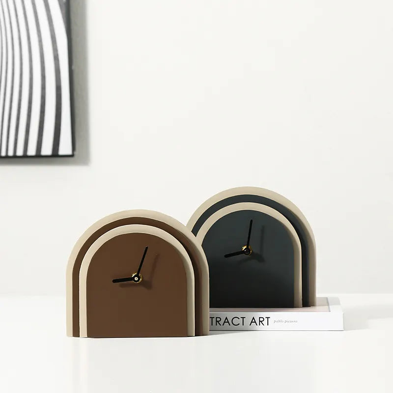 Brown Leather Clock FB-PG2208B -  Clocks - ebarza Furniture UAE | Shop Modern Furniture in Abu Dhabi & Dubai - مفروشات ايبازرا في الامارات | تسوق اثاث عصري وديكورات مميزة في دبي وابوظبي