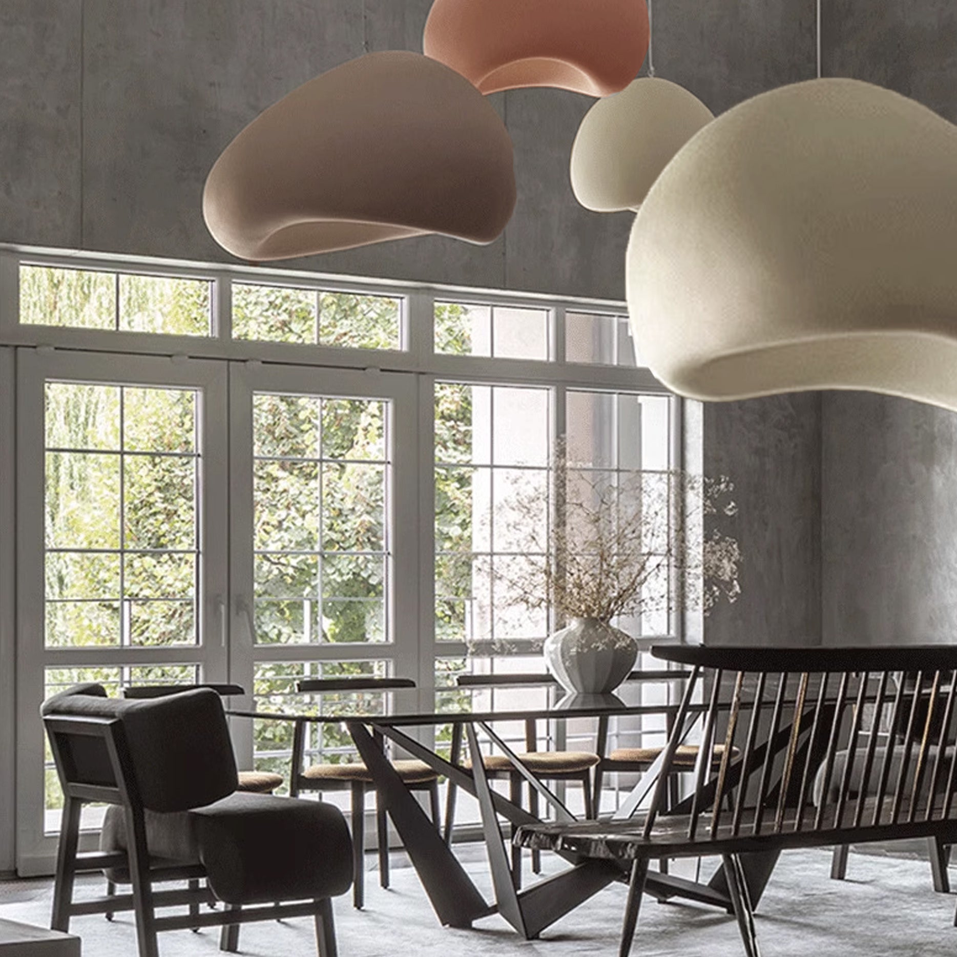 Wabi Sabi Clay 4m Pendant Lamp HTD-IP1433-061 / D60*H32-Clay - Pendant Lamps - ebarza Furniture UAE | Shop Modern Furniture in Abu Dhabi & Dubai - مفروشات ايبازرا في الامارات | تسوق اثاث عصري وديكورات مميزة في دبي وابوظبي