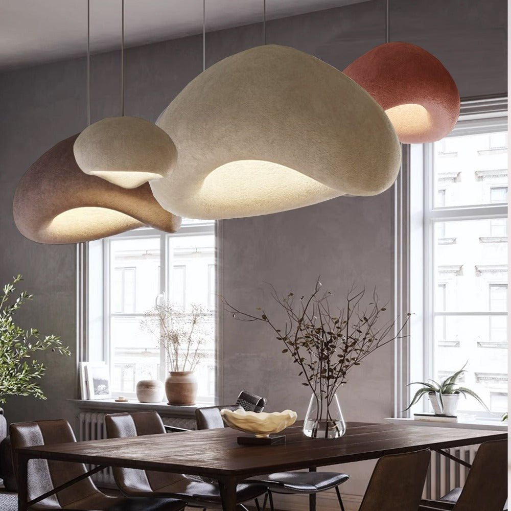 Wabi Sabi Beige 4m Pendant Light HTD-IP1433-063 / D100*H60 - Pendant Lamps - ebarza Furniture UAE | Shop Modern Furniture in Abu Dhabi & Dubai - مفروشات ايبازرا في الامارات | تسوق اثاث عصري وديكورات مميزة في دبي وابوظبي
