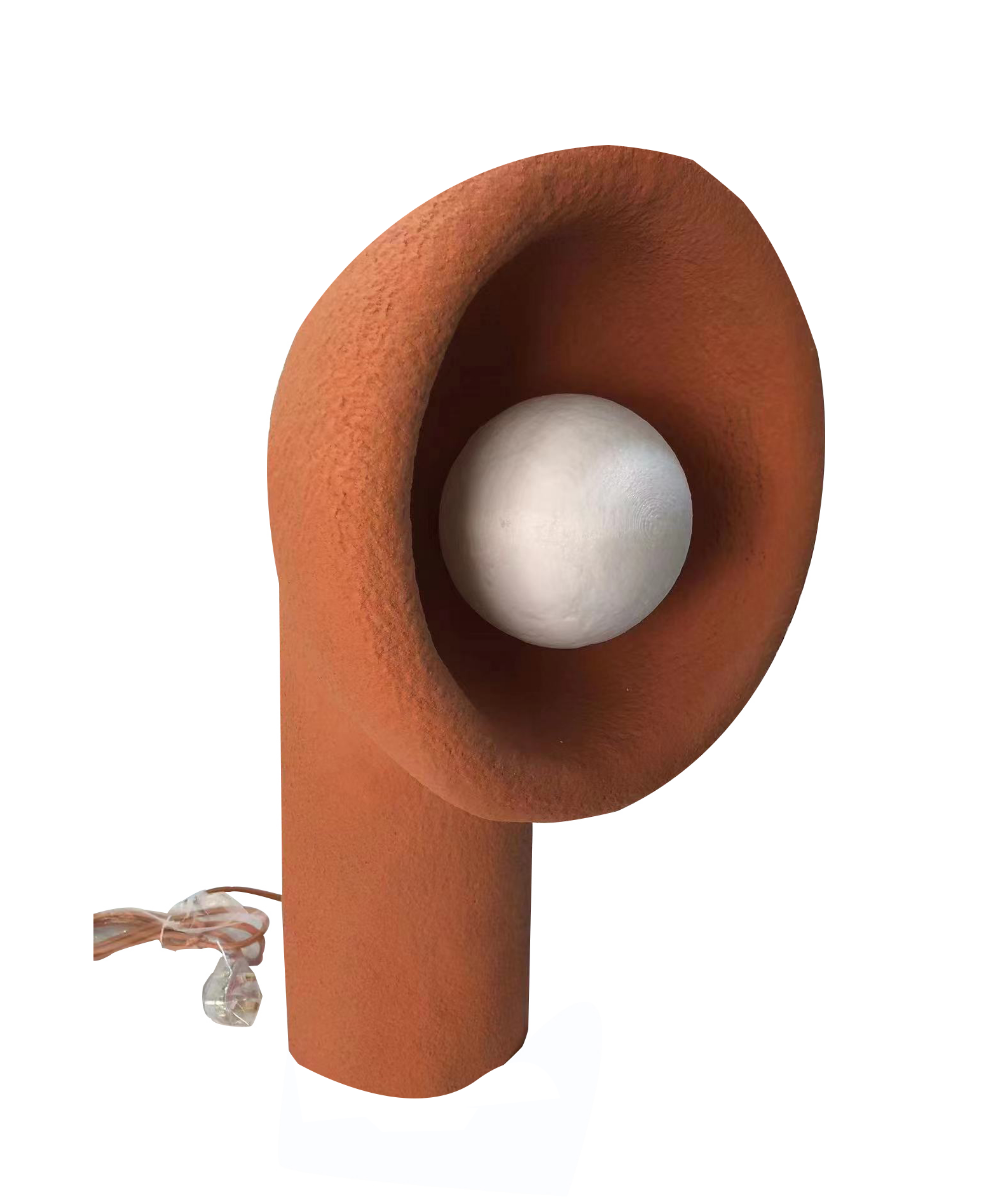 Wabi Sabi Clay Table lamp HTD-IW1433-26 / D30*H60-Clay - Desk/table Lamps - ebarza Furniture UAE | Shop Modern Furniture in Abu Dhabi & Dubai - مفروشات ايبازرا في الامارات | تسوق اثاث عصري وديكورات مميزة في دبي وابوظبي