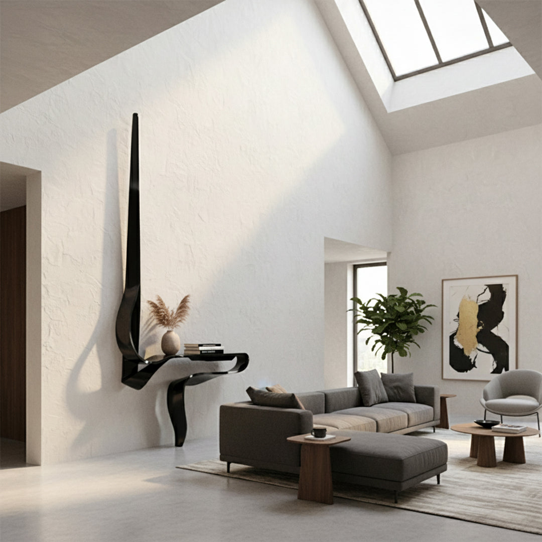 Hand Crafted Black Stainless Steel Shelf BJ20250018A - Artwork - ebarza Furniture UAE | Shop Modern Furniture in Abu Dhabi & Dubai - مفروشات ايبازرا في الامارات | تسوق اثاث عصري وديكورات مميزة في دبي وابوظبي