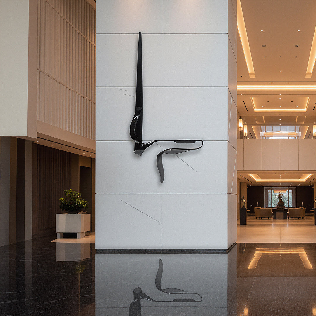 Hand Crafted Black Stainless Steel Shelf BJ20250018A - Artwork - ebarza Furniture UAE | Shop Modern Furniture in Abu Dhabi & Dubai - مفروشات ايبازرا في الامارات | تسوق اثاث عصري وديكورات مميزة في دبي وابوظبي