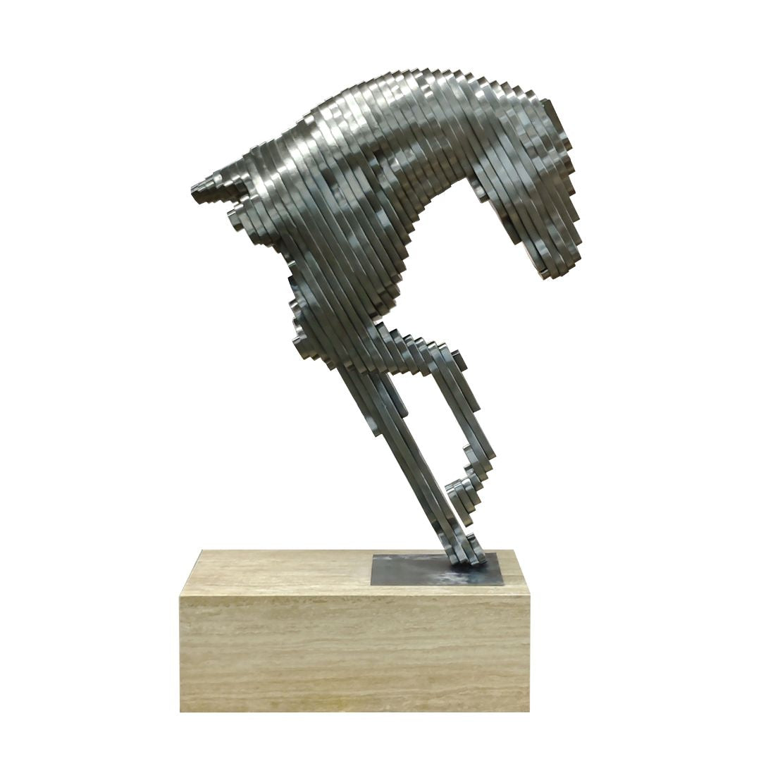 Hand Crafted Original Stainless Steel Horse Artwork 20240061 - Artwork - ebarza Furniture UAE | Shop Modern Furniture in Abu Dhabi & Dubai - مفروشات ايبازرا في الامارات | تسوق اثاث عصري وديكورات مميزة في دبي وابوظبي