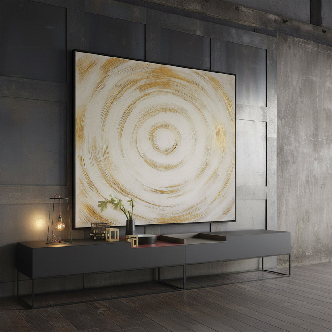 Hand Painted Art Painting With 140X140 Cm Black Frame SOAAP0013-L - BLACK FRAME