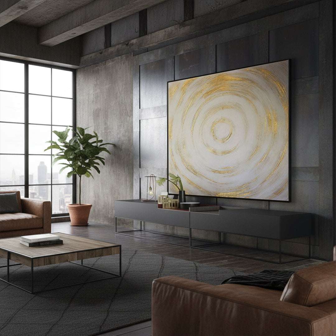 Hand Painted Art Painting With 140X140 Cm Black Frame SOAAP0013-L - BLACK FRAME