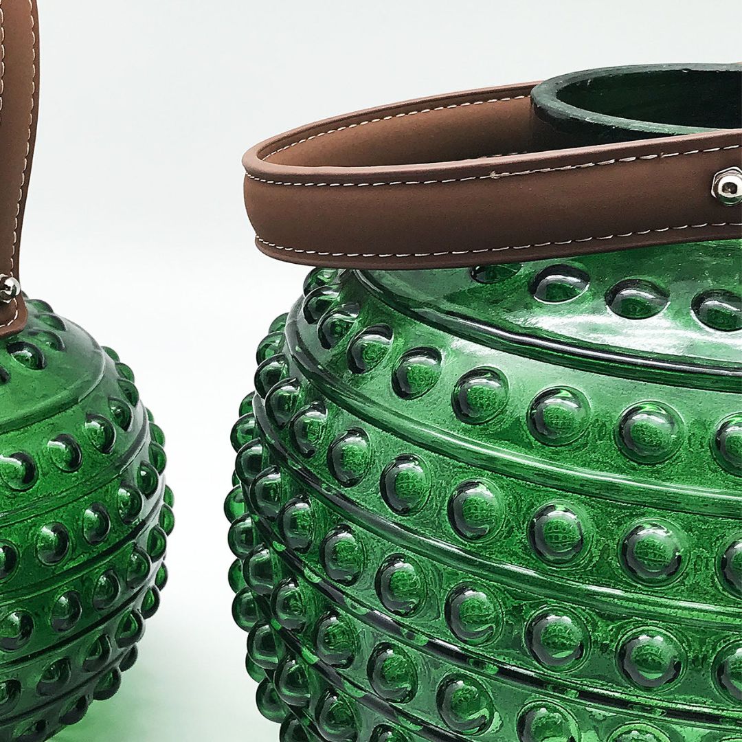 Handmade Balloton Glass Vase JP01171111DG - LARGE - Vases - ebarza Furniture UAE | Shop Modern Furniture in Abu Dhabi & Dubai - مفروشات ايبازرا في الامارات | تسوق اثاث عصري وديكورات مميزة في دبي وابوظبي