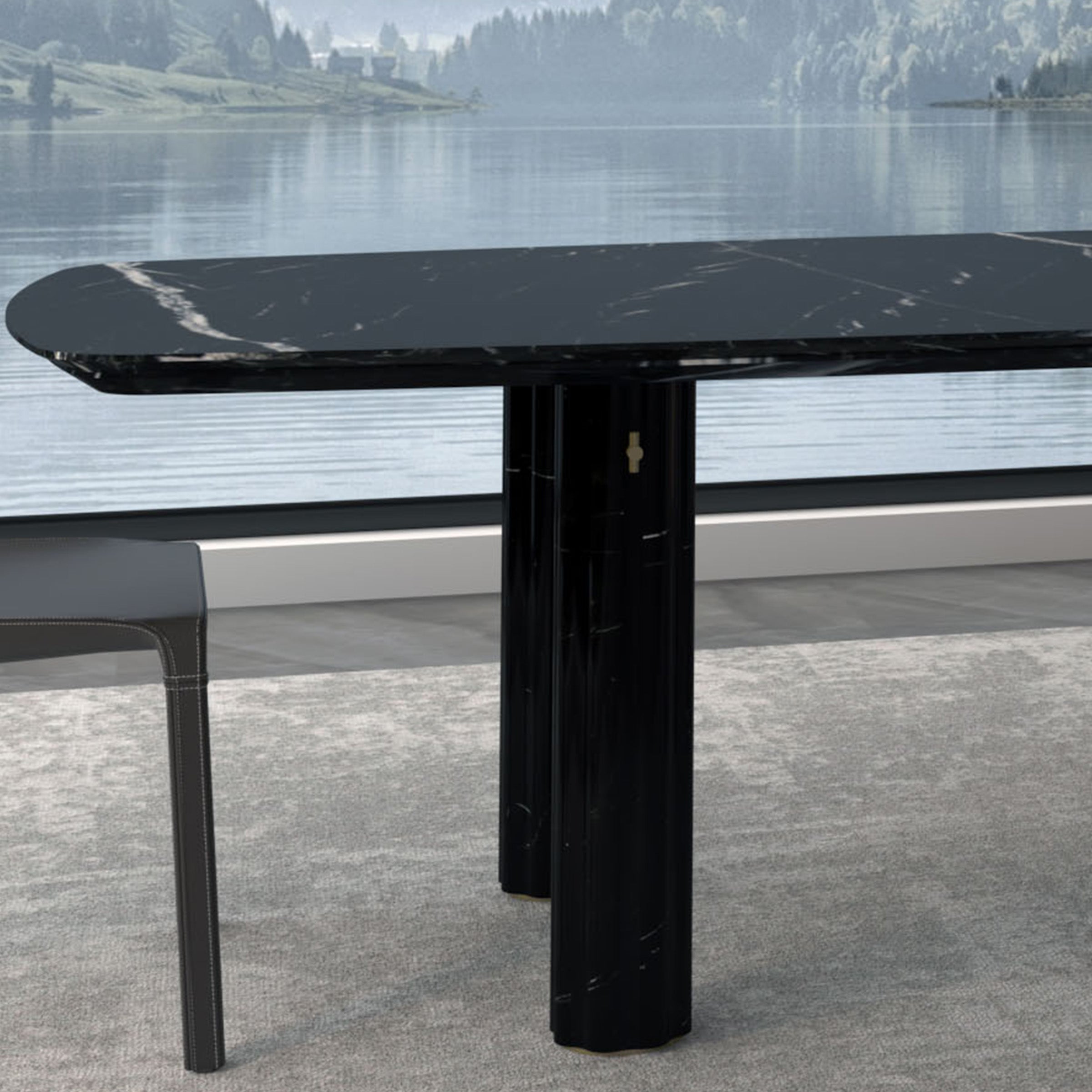 Harmony Natural Marble Dining table 419DT - Dining Tables - ebarza Furniture UAE | Shop Modern Furniture in Abu Dhabi & Dubai - مفروشات ايبازرا في الامارات | تسوق اثاث عصري وديكورات مميزة في دبي وابوظبي