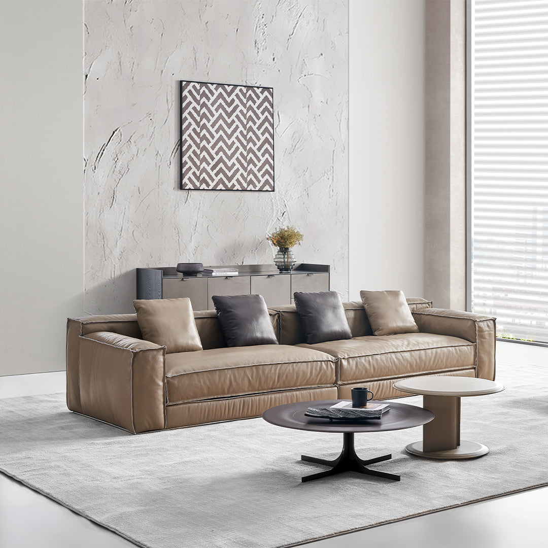 Brown Saddle Leather Coffee Table - LT082/Brown - Coffee Tables - ebarza Furniture UAE | Shop Modern Furniture in Abu Dhabi & Dubai - مفروشات ايبازرا في الامارات | تسوق اثاث عصري وديكورات مميزة في دبي وابوظبي