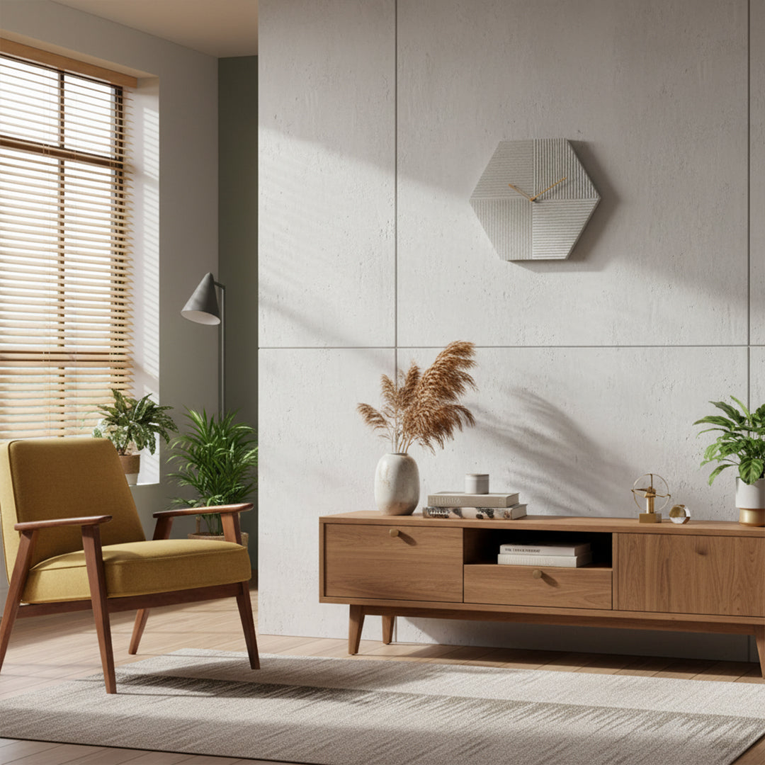 Hexagon Wall Clock WCF234 - Clocks - ebarza Furniture UAE | Shop Modern Furniture in Abu Dhabi & Dubai - مفروشات ايبازرا في الامارات | تسوق اثاث عصري وديكورات مميزة في دبي وابوظبي