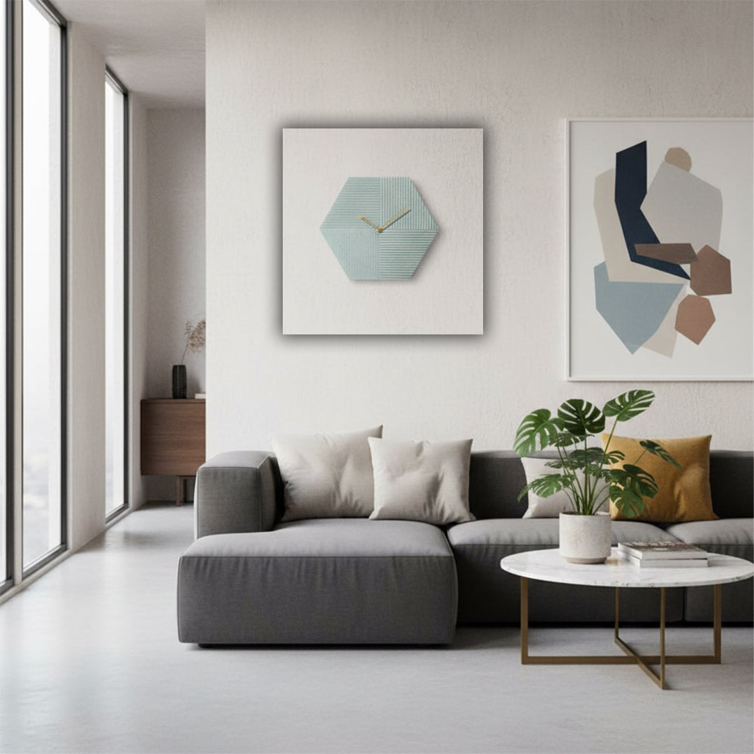 Hexagon Wall Clock WCF244 - Clocks - ebarza Furniture UAE | Shop Modern Furniture in Abu Dhabi & Dubai - مفروشات ايبازرا في الامارات | تسوق اثاث عصري وديكورات مميزة في دبي وابوظبي