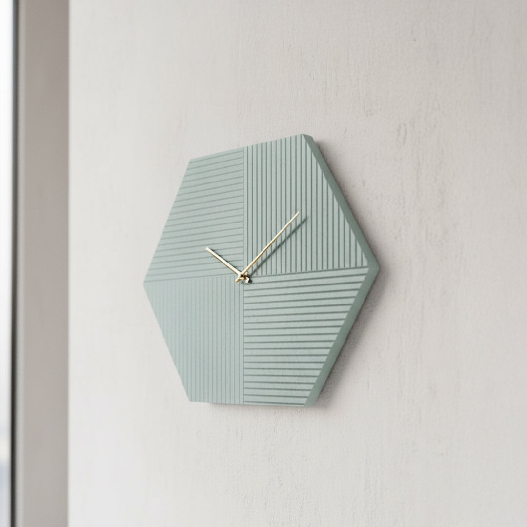 Hexagon Wall Clock WCF244 - Clocks - ebarza Furniture UAE | Shop Modern Furniture in Abu Dhabi & Dubai - مفروشات ايبازرا في الامارات | تسوق اثاث عصري وديكورات مميزة في دبي وابوظبي